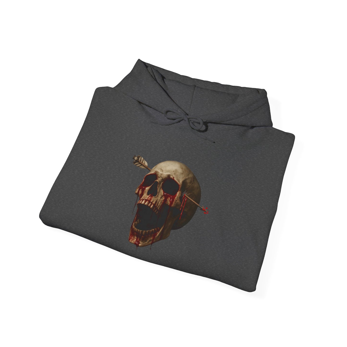 Skull Art Hoodie - Unisex Heavy Blend Sweatshirt, Grunge Style, Streetwear Apparel, Halloween Fashion, Unique Gift Idea