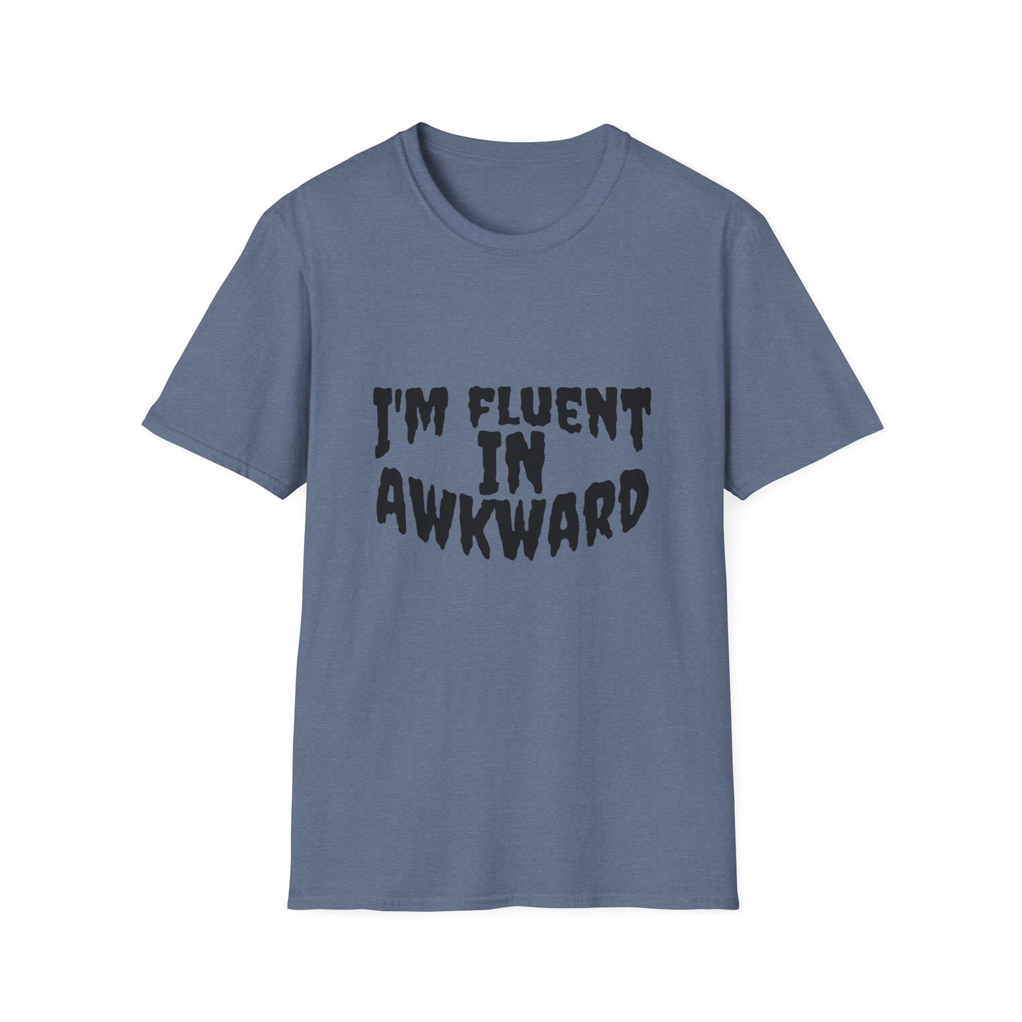 Fluent in Awkward Unisex Softstyle T-Shirt | Funny Graphic Tee, Casual Wear, Gift for Friends, Memes, Humor Apparel