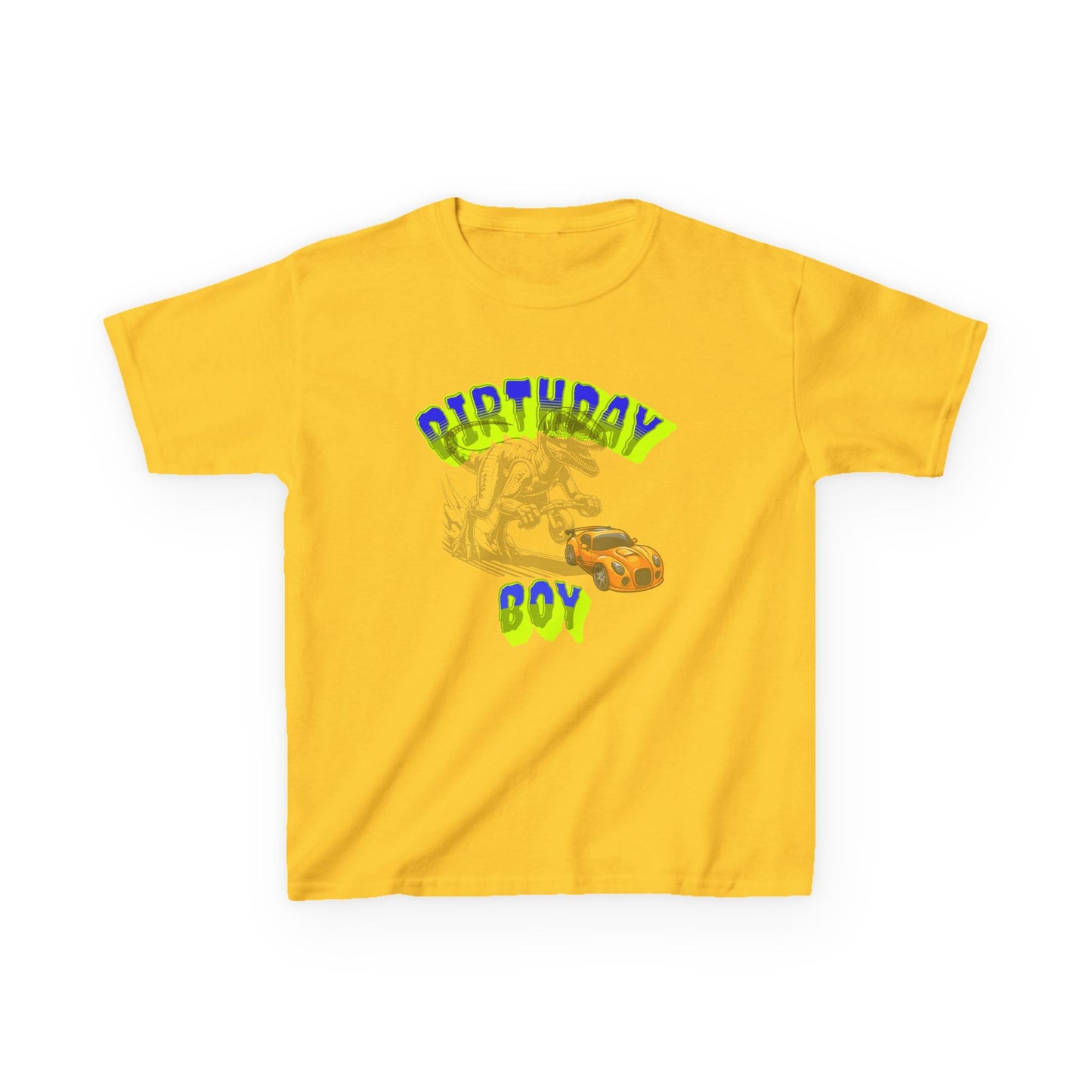 Birthday Boy Kids Tee, Fun Birthday Gift, Cool Graphic Tee, Casual Kids Clothing, Race Car Design Shirt, Dinosaur design