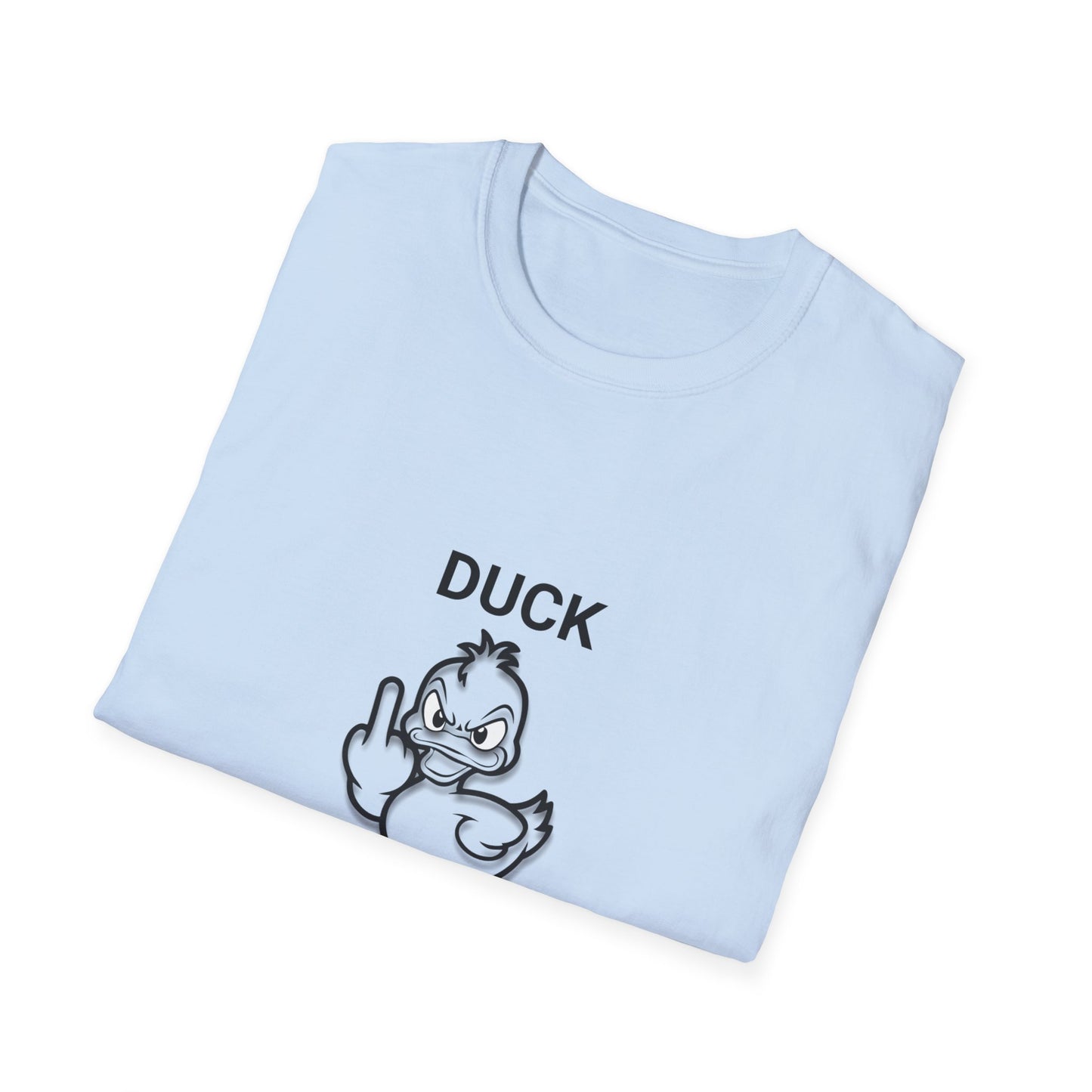 Funny Duck Off Unisex Softstyle T-Shirt, Casual Humor Shirt, Gift for Friends, Quirky Apparel, Birthday or Just Because