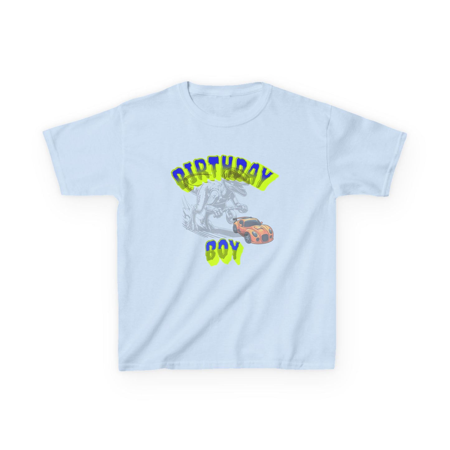Birthday Boy Kids Tee, Fun Birthday Gift, Cool Graphic Tee, Casual Kids Clothing, Race Car Design Shirt, Dinosaur design