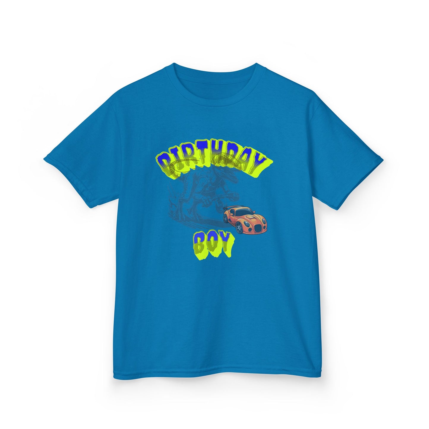 Birthday Boy Kids Tee, Fun Birthday Gift, Cool Graphic Tee, Casual Kids Clothing, Race Car Design Shirt, Dinosaur design