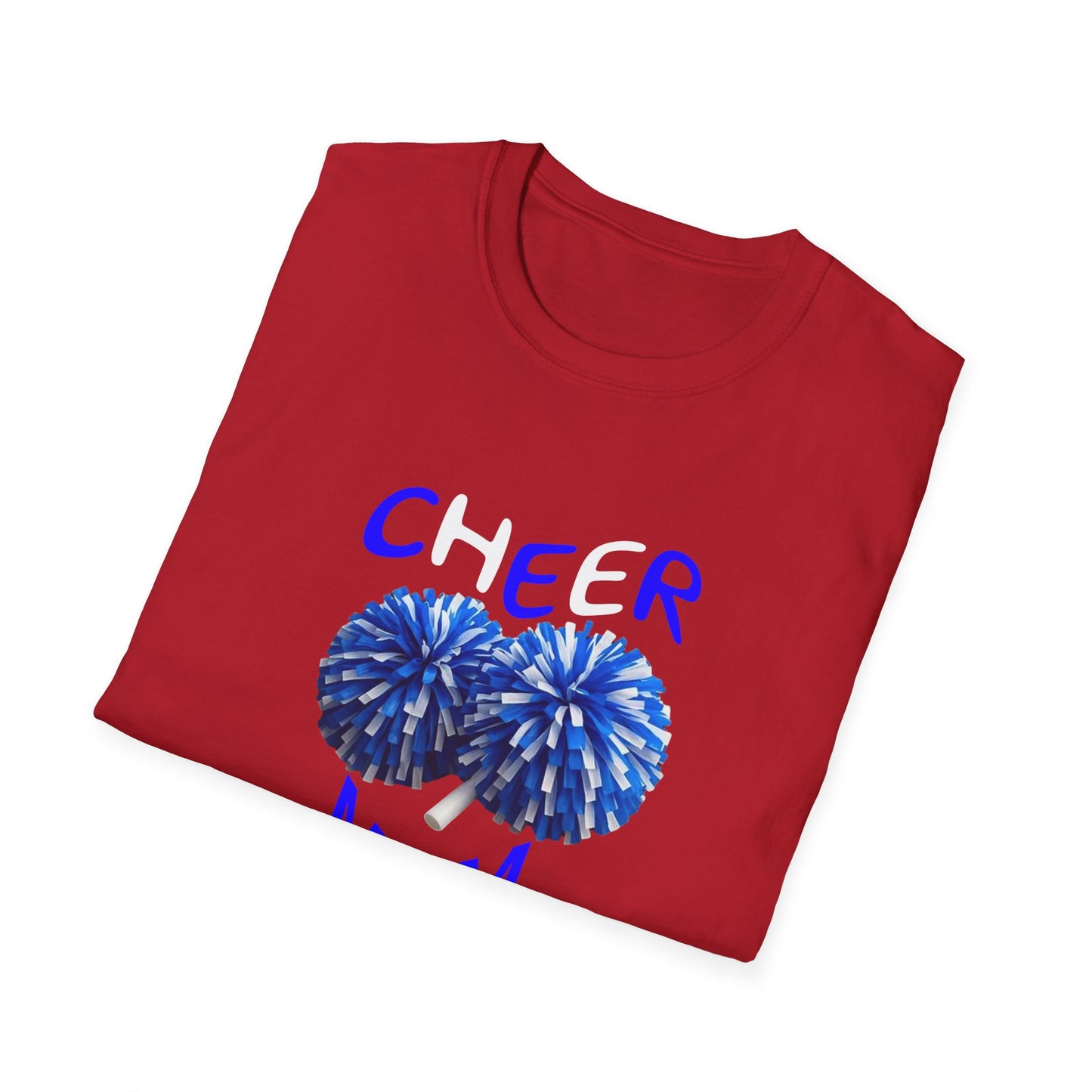 Cheer Mom Unisex Softstyle T-Shirt, Gift for Sports Moms, Cheerleading Apparel, Casual Wear, Supporter T-Shirt