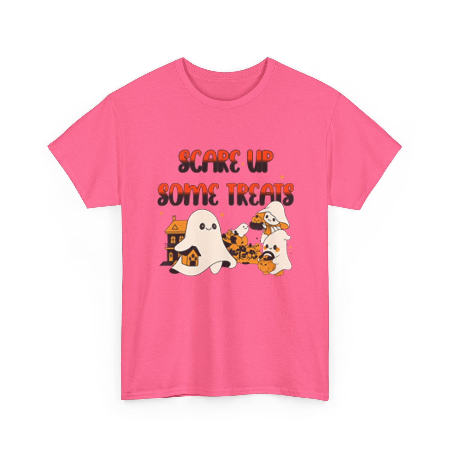 Halloween Ghost Treats Tee, Spooky Festive Shirt, Unisex Cotton T-Shirt, Fall Apparel, Trick or Treat Shirt