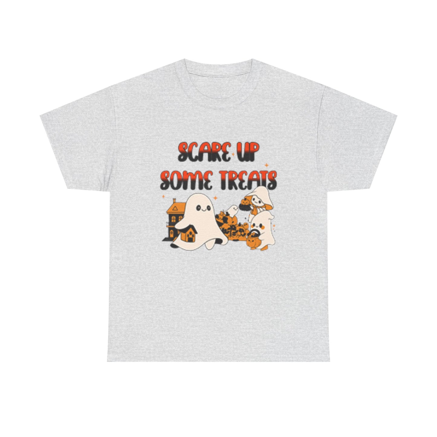 Halloween Ghost Treats Tee, Spooky Festive Shirt, Unisex Cotton T-Shirt, Fall Apparel, Trick or Treat Shirt