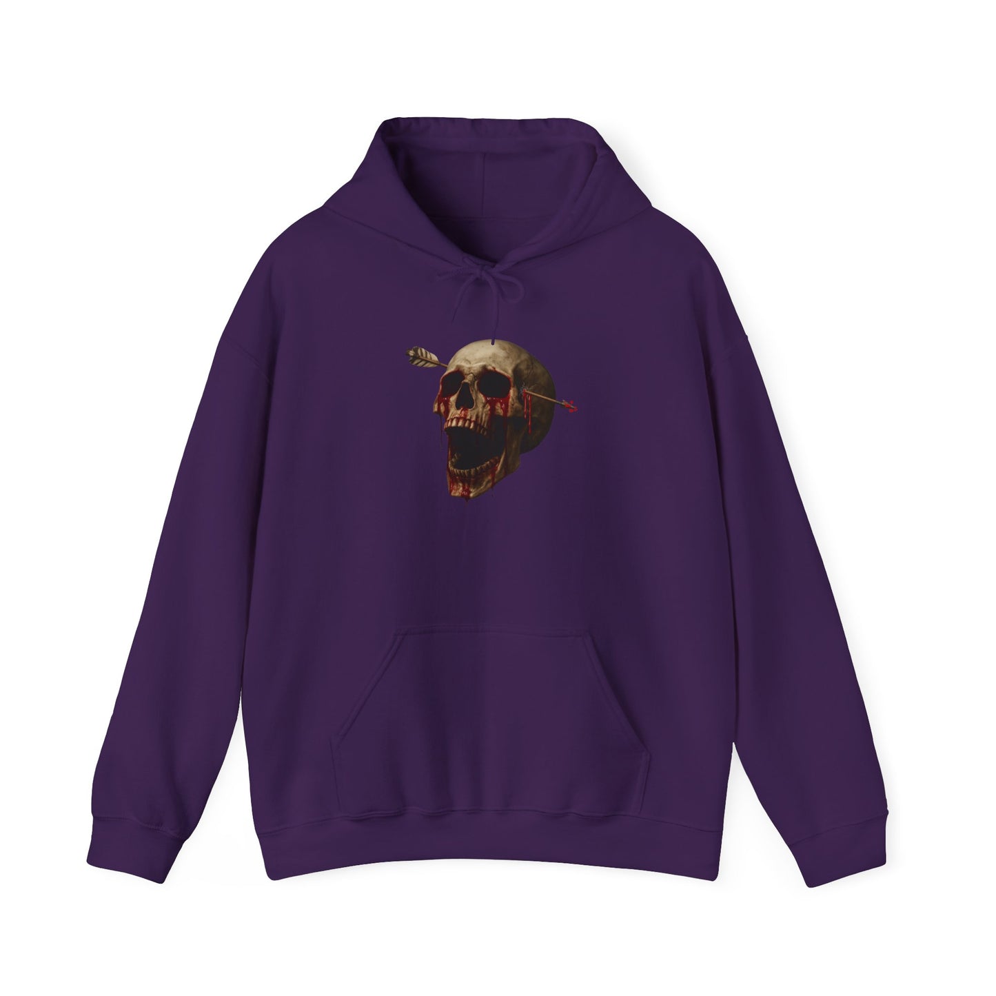 Skull Art Hoodie - Unisex Heavy Blend Sweatshirt, Grunge Style, Streetwear Apparel, Halloween Fashion, Unique Gift Idea