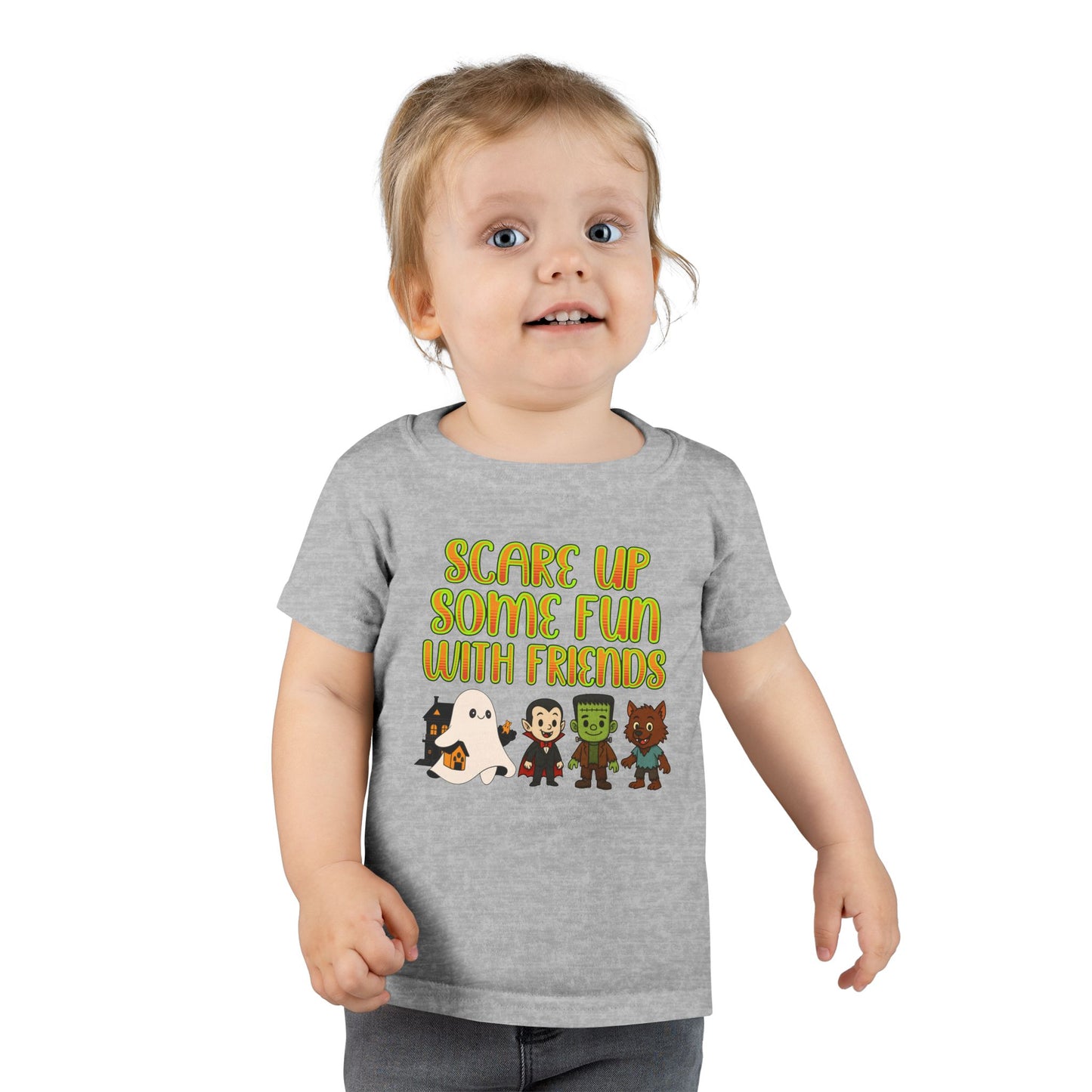 Toddler Halloween T-shirt, Fun Ghost & Monster Design, Kids Costume Shirt, Perfect for Halloween Parties, Spooky Playdates