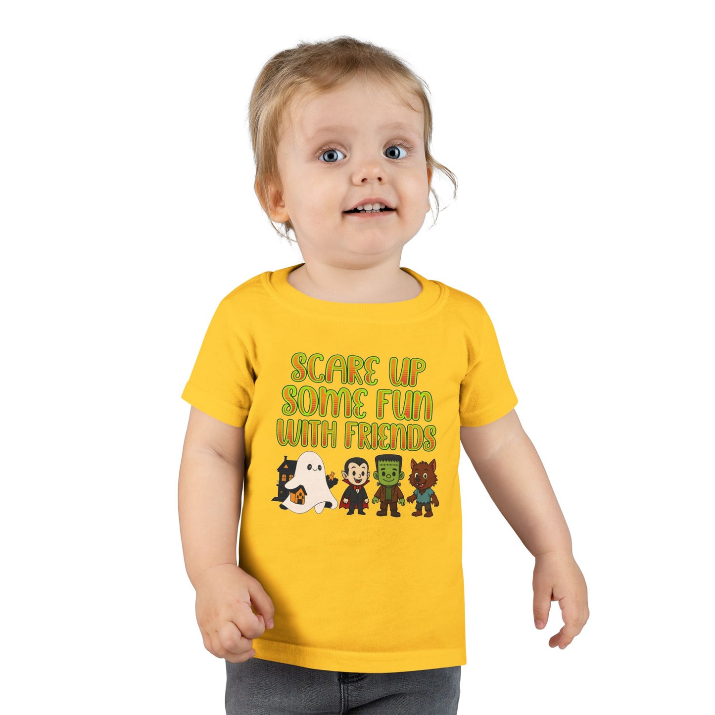 Toddler Halloween T-shirt, Fun Ghost & Monster Design, Kids Costume Shirt, Perfect for Halloween Parties, Spooky Playdates