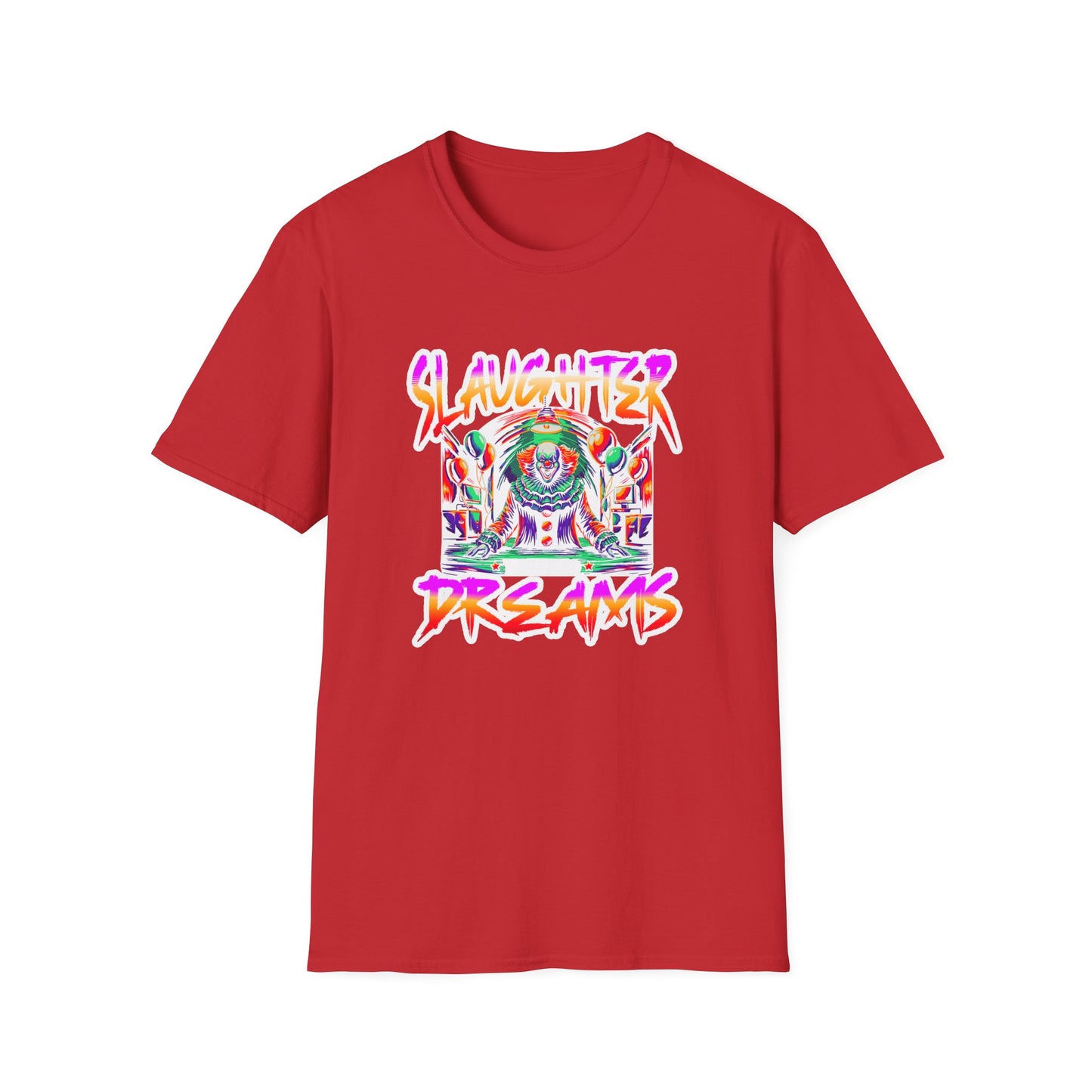 Colorful Graphic Tee - Slaughter Dreams, Unisex T-Shirt for Festivals, Edgy Summer Wear, Unique Gift, Streetwear Fashion