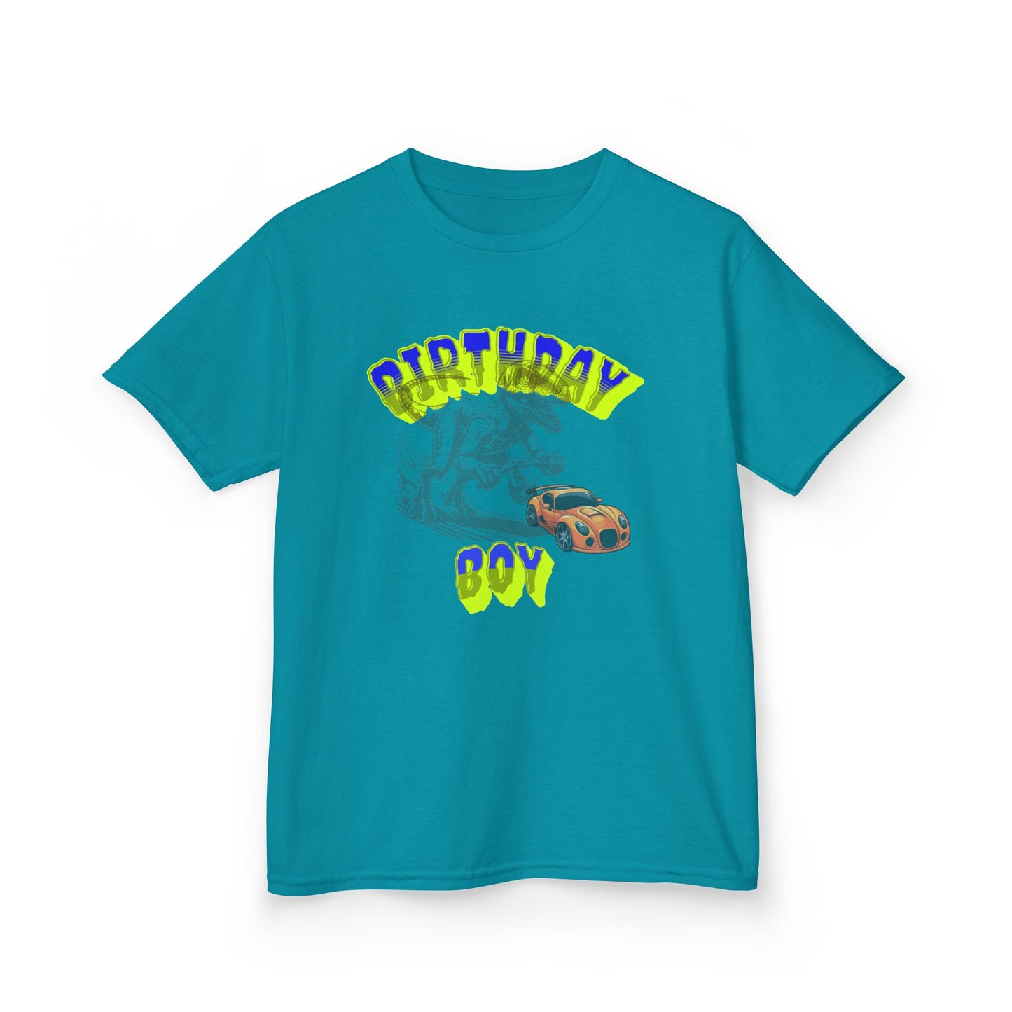 Birthday Boy Kids Tee, Fun Birthday Gift, Cool Graphic Tee, Casual Kids Clothing, Race Car Design Shirt, Dinosaur design