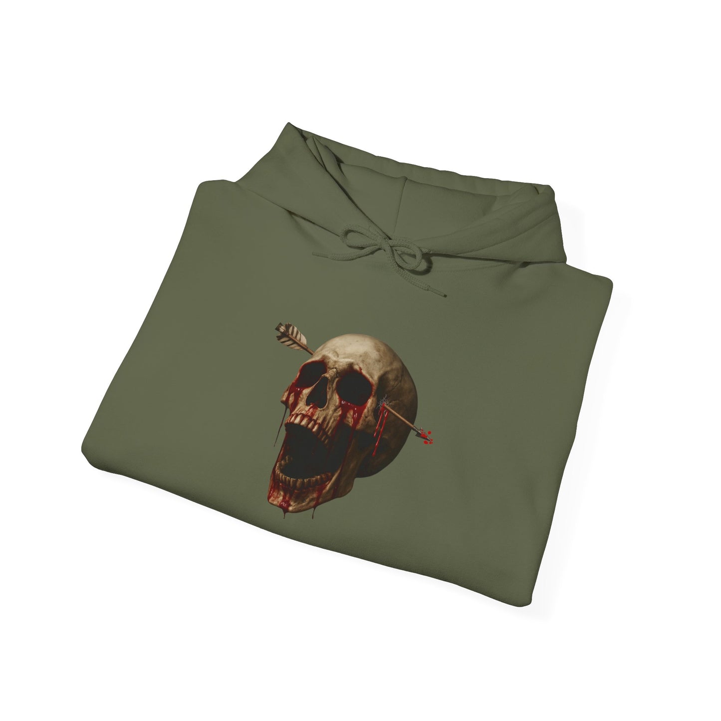 Skull Art Hoodie - Unisex Heavy Blend Sweatshirt, Grunge Style, Streetwear Apparel, Halloween Fashion, Unique Gift Idea