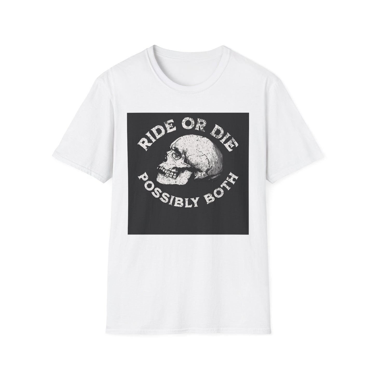 Ride or Die Skull T-Shirt | Edgy Graphic Tee, Unisex Casual Wear, Perfect Gift for Bikers, Halloween Top, Streetwear Style