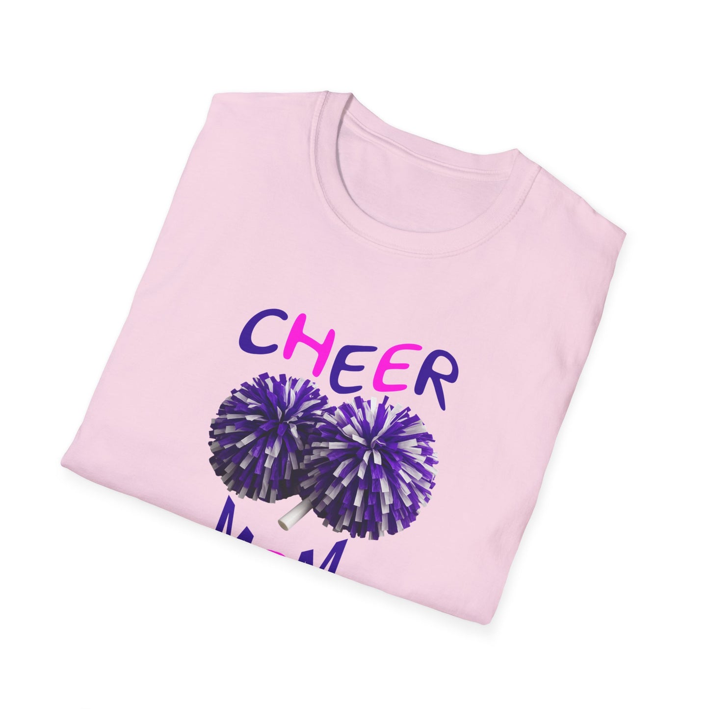 Cheer Mom Unisex Softstyle T-Shirt | Cheerleading Gift, Sportswear, Team Spirit Shirt, Mom Apparel, Fan Merchandise