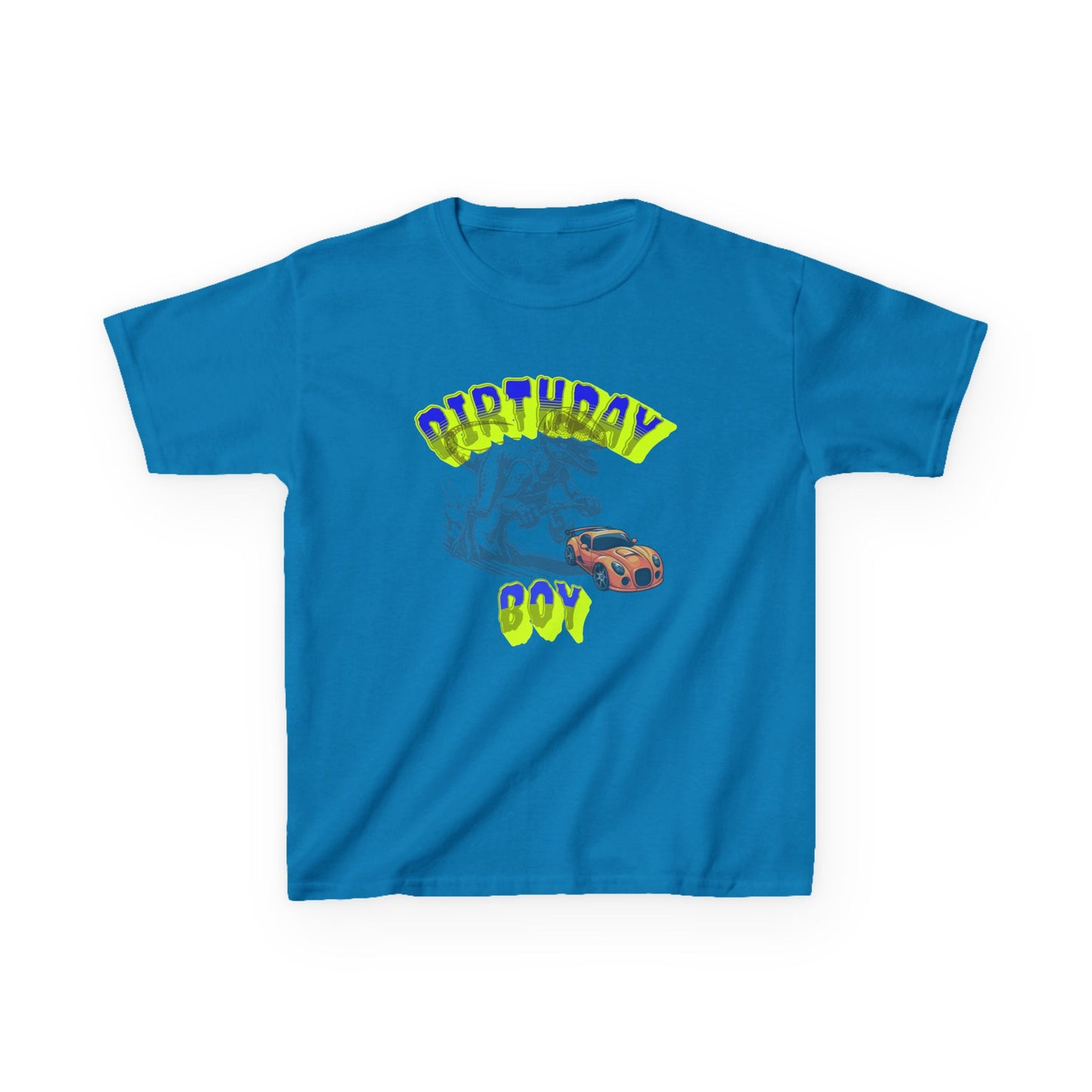 Birthday Boy Kids Tee, Fun Birthday Gift, Cool Graphic Tee, Casual Kids Clothing, Race Car Design Shirt, Dinosaur design