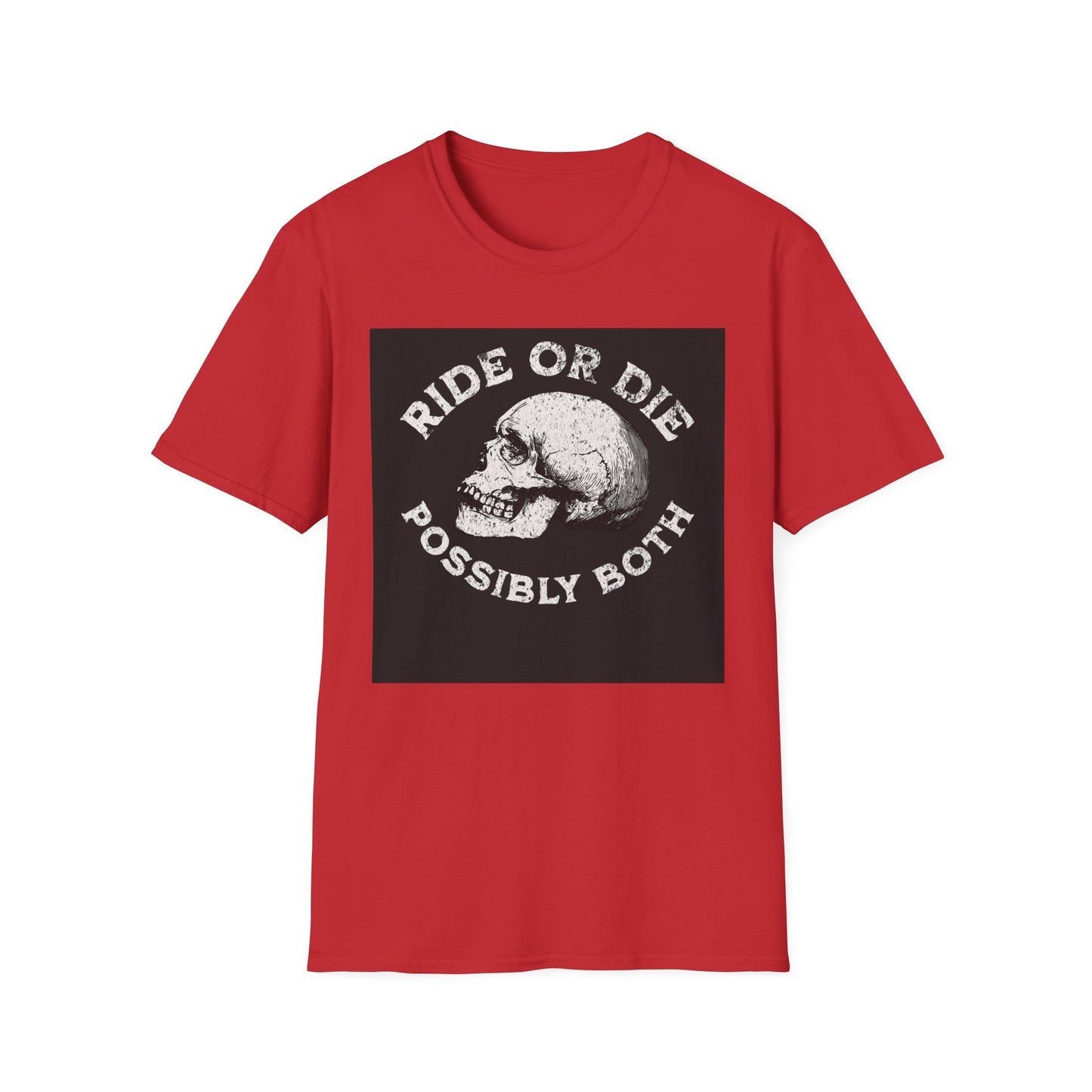 Ride or Die Skull T-Shirt | Edgy Graphic Tee, Unisex Casual Wear, Perfect Gift for Bikers, Halloween Top, Streetwear Style