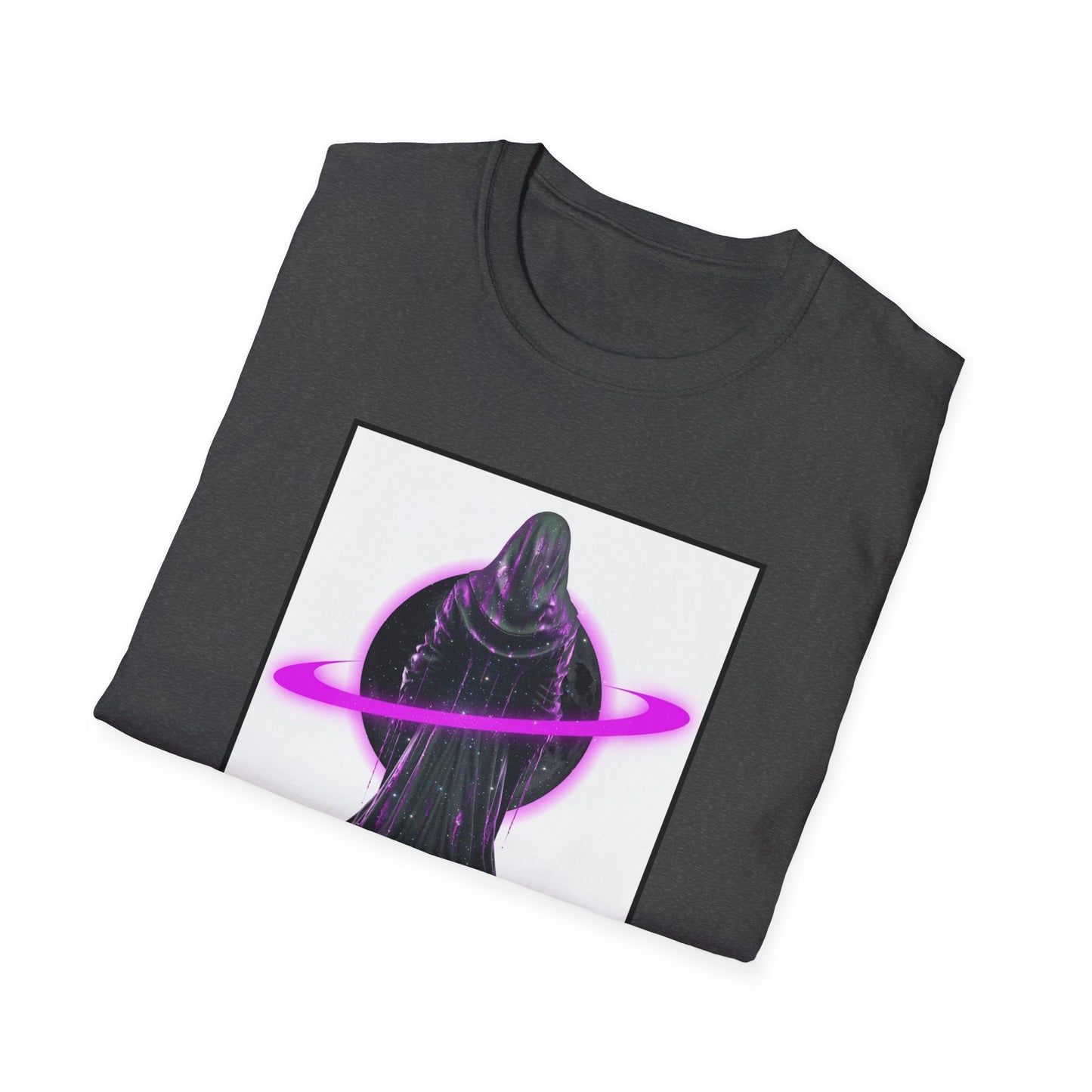 Cosmic Vibe Unisex Softstyle T-Shirt - Celestial Graphic Tee, Space Lover's Gift, Retro Aesthetic Shirt, Festival Wear, Geeky Apparel