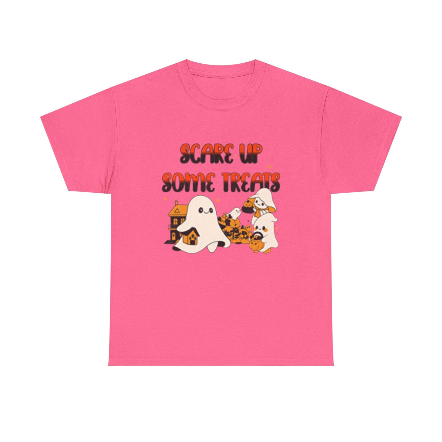 Halloween Ghost Treats Tee, Spooky Festive Shirt, Unisex Cotton T-Shirt, Fall Apparel, Trick or Treat Shirt