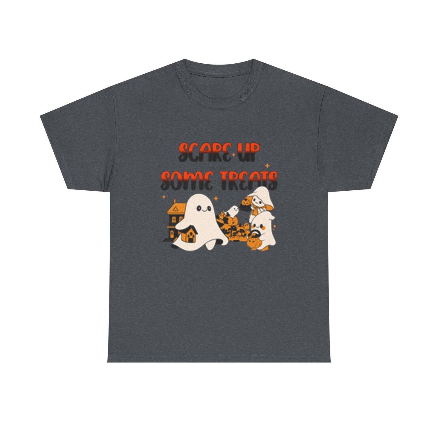 Halloween Ghost Treats Tee, Spooky Festive Shirt, Unisex Cotton T-Shirt, Fall Apparel, Trick or Treat Shirt