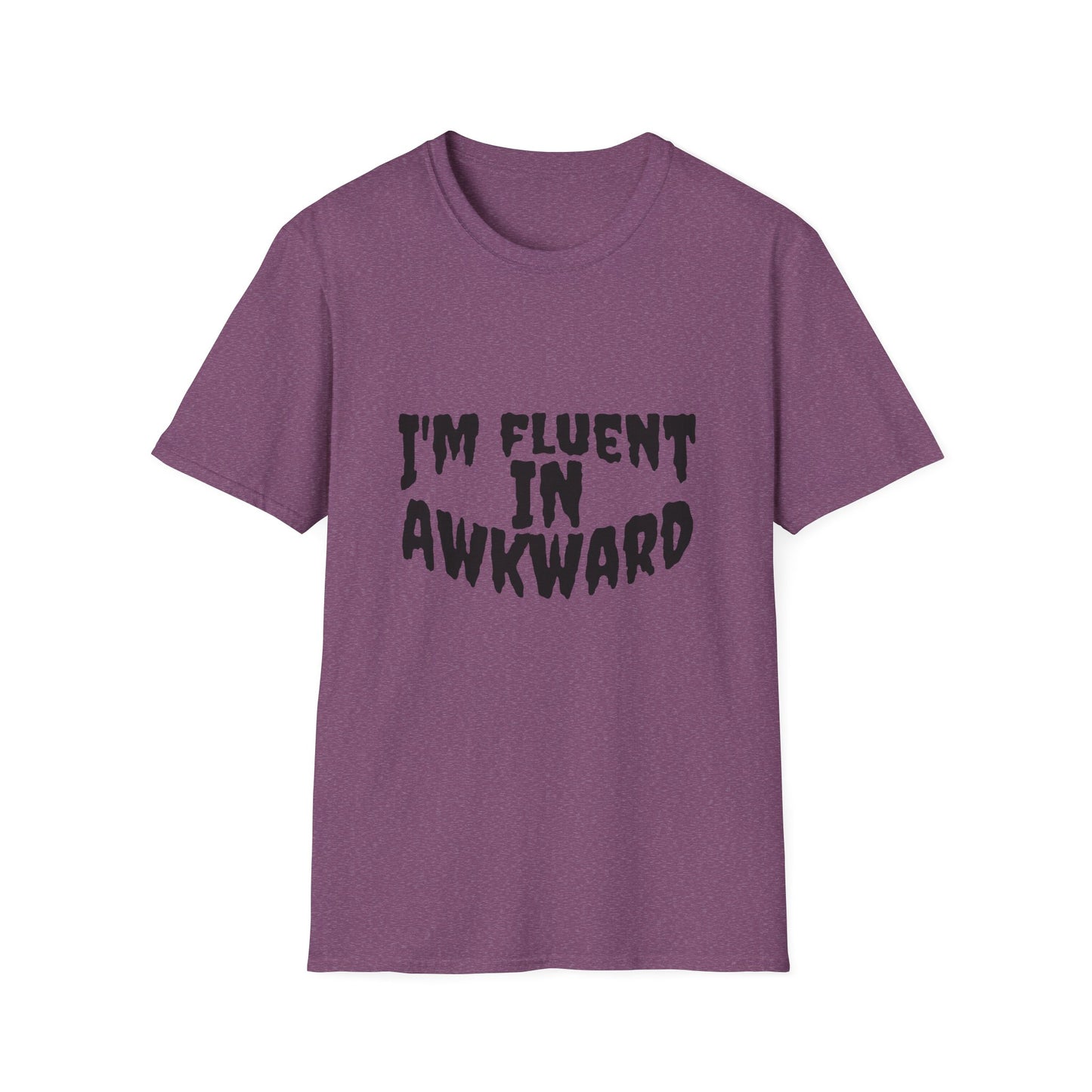 Fluent in Awkward Unisex Softstyle T-Shirt | Funny Graphic Tee, Casual Wear, Gift for Friends, Memes, Humor Apparel
