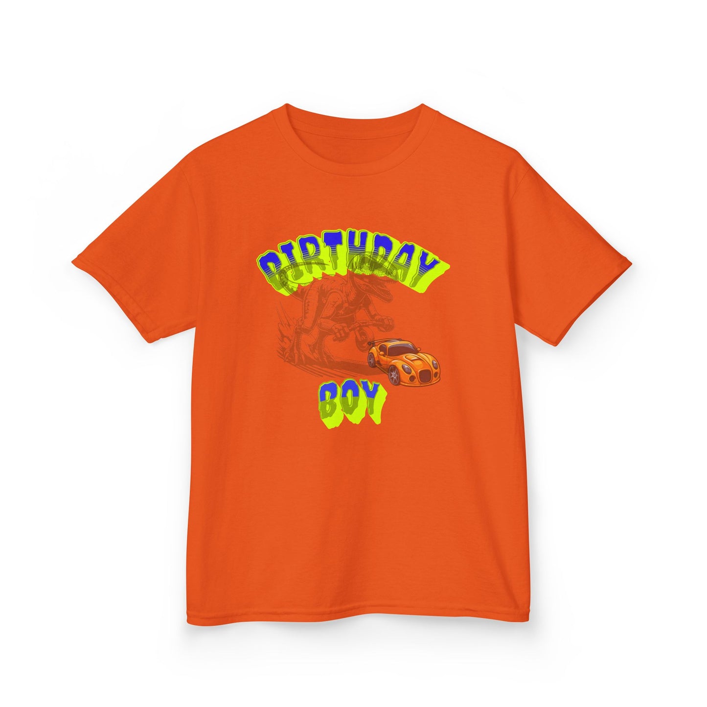 Birthday Boy Kids Tee, Fun Birthday Gift, Cool Graphic Tee, Casual Kids Clothing, Race Car Design Shirt, Dinosaur design