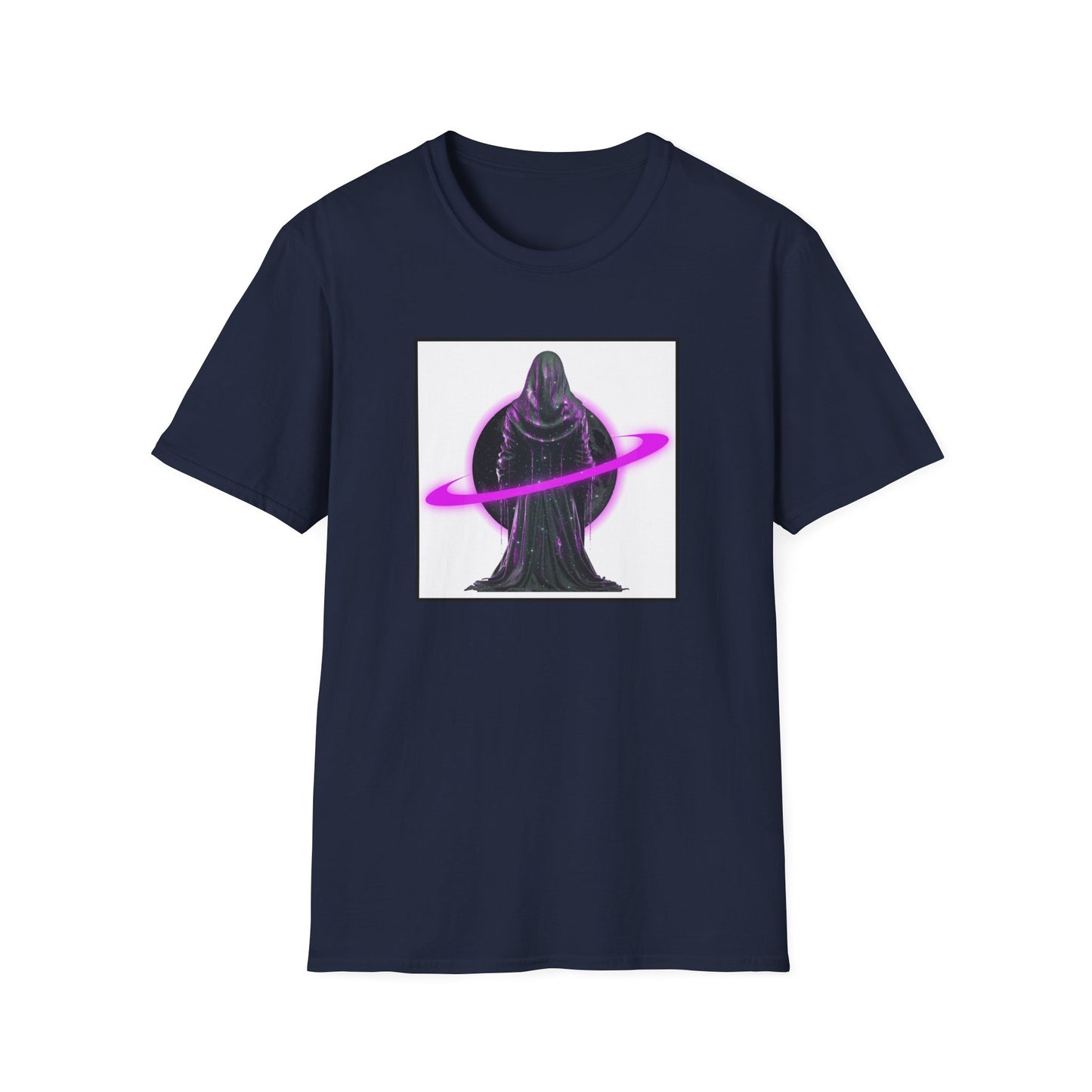 Cosmic Vibe Unisex Softstyle T-Shirt - Celestial Graphic Tee, Space Lover's Gift, Retro Aesthetic Shirt, Festival Wear, Geeky Apparel