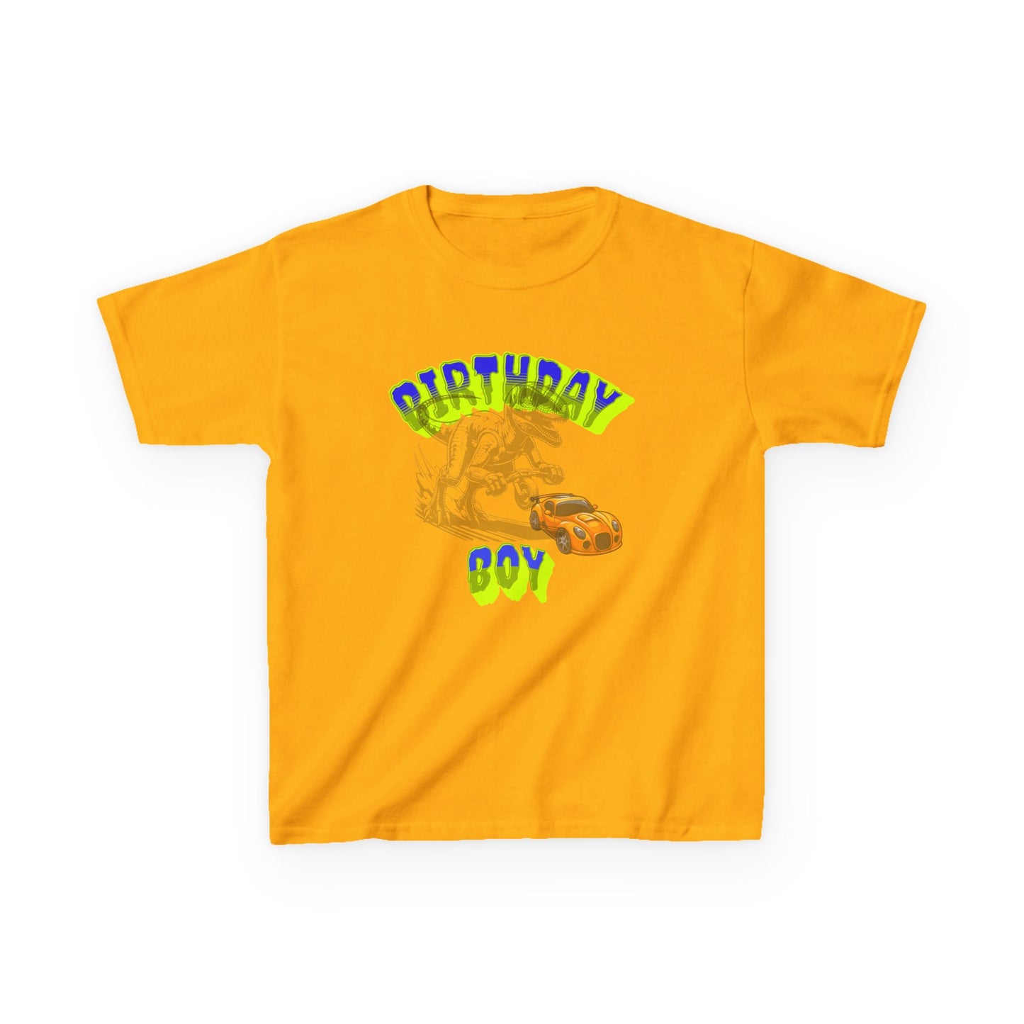 Birthday Boy Kids Tee, Fun Birthday Gift, Cool Graphic Tee, Casual Kids Clothing, Race Car Design Shirt, Dinosaur design