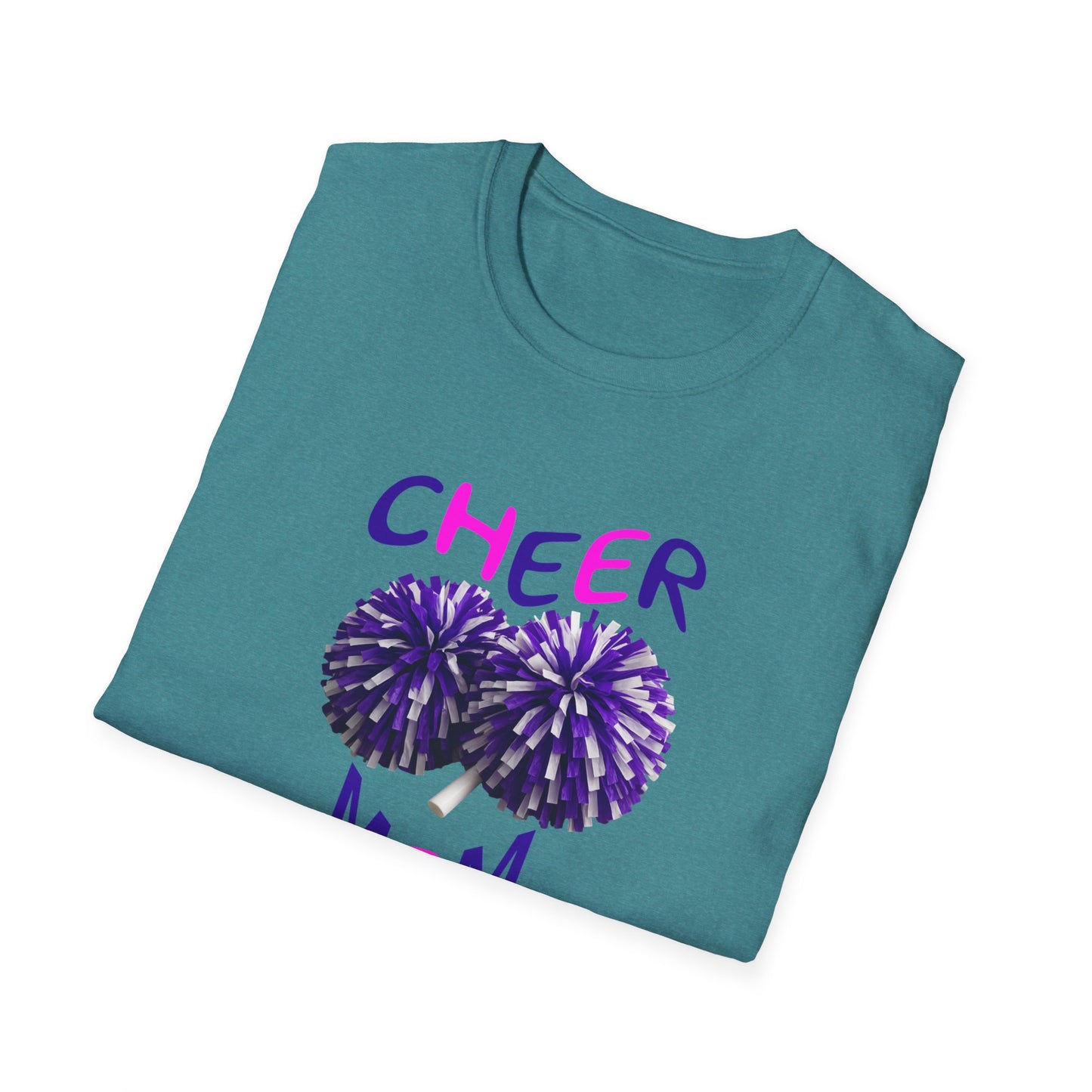 Cheer Mom Unisex Softstyle T-Shirt | Cheerleading Gift, Sportswear, Team Spirit Shirt, Mom Apparel, Fan Merchandise