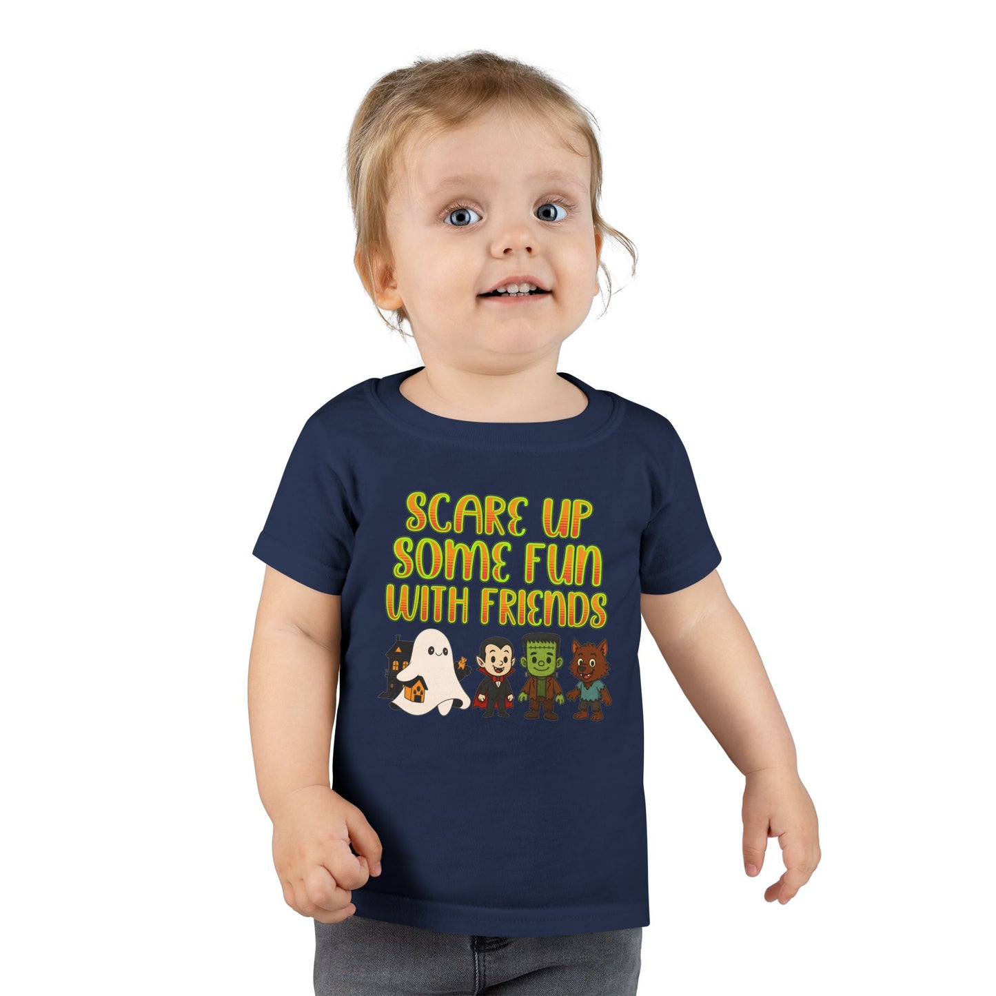 Toddler Halloween T-shirt, Fun Ghost & Monster Design, Kids Costume Shirt, Perfect for Halloween Parties, Spooky Playdates