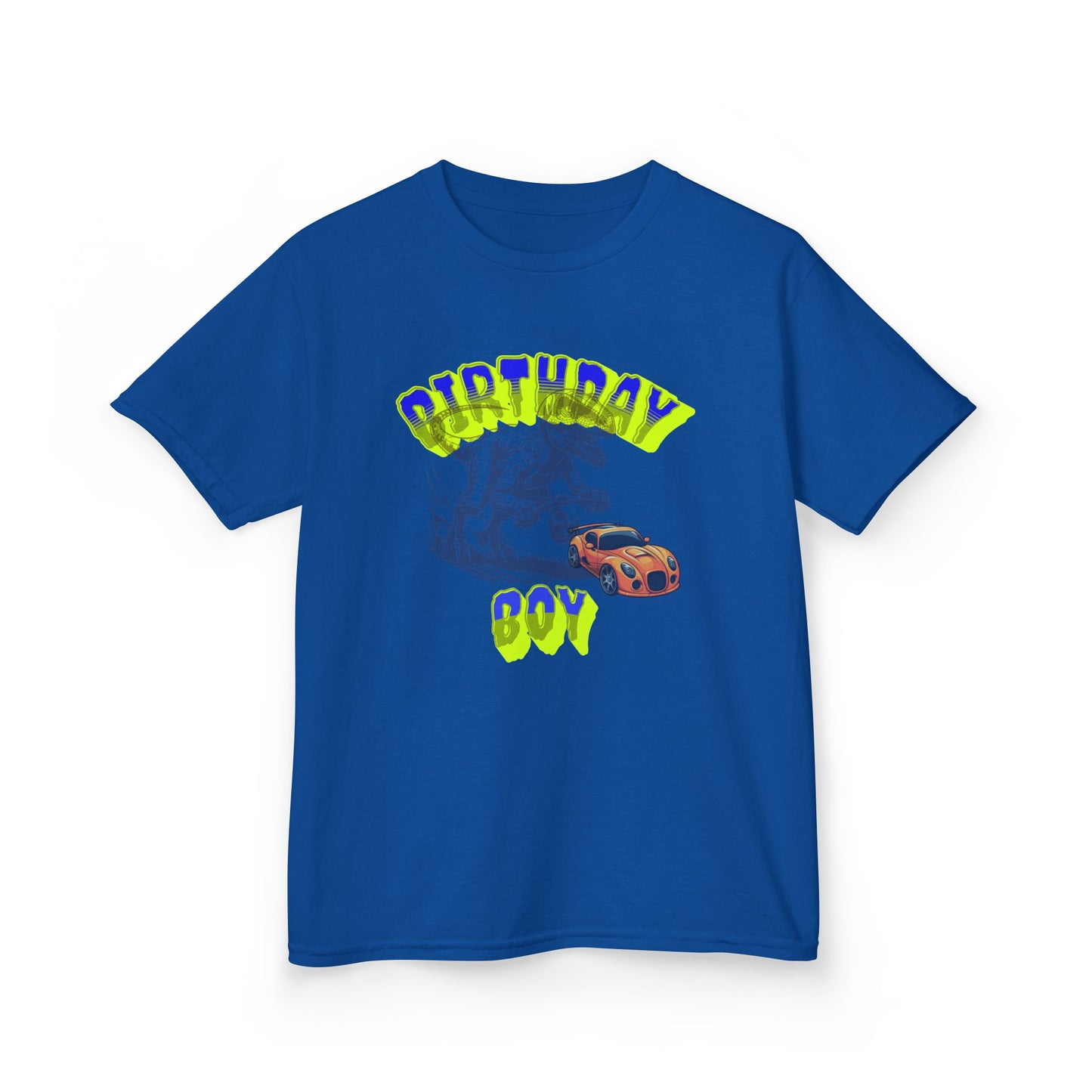 Birthday Boy Kids Tee, Fun Birthday Gift, Cool Graphic Tee, Casual Kids Clothing, Race Car Design Shirt, Dinosaur design