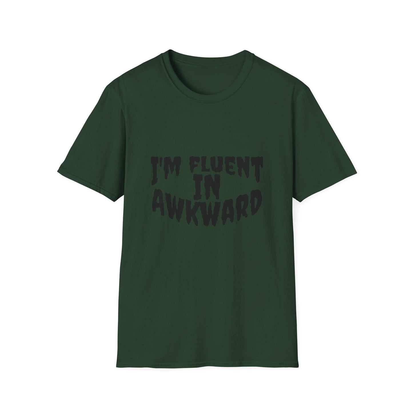 Fluent in Awkward Unisex Softstyle T-Shirt | Funny Graphic Tee, Casual Wear, Gift for Friends, Memes, Humor Apparel