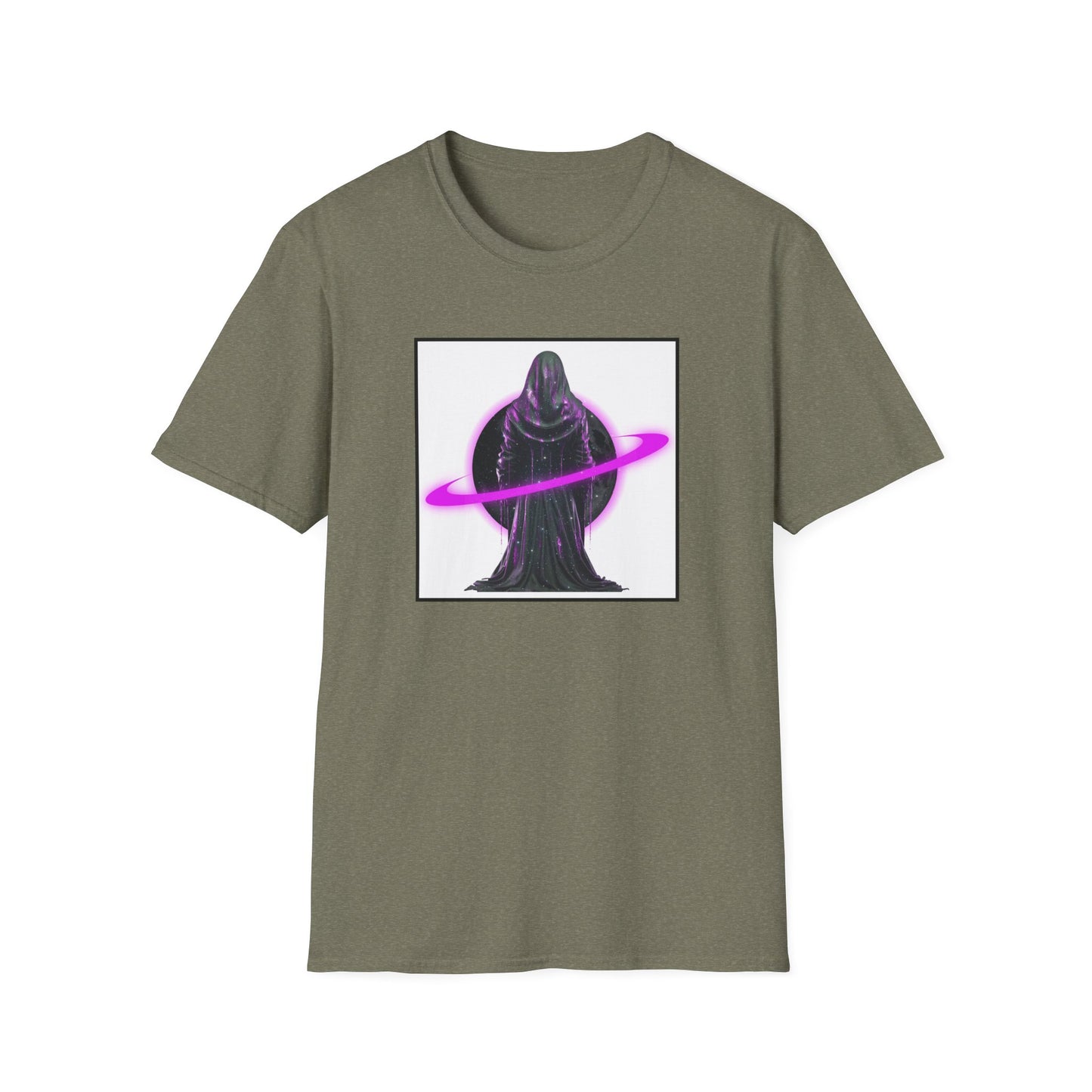 Cosmic Vibe Unisex Softstyle T-Shirt - Celestial Graphic Tee, Space Lover's Gift, Retro Aesthetic Shirt, Festival Wear, Geeky Apparel