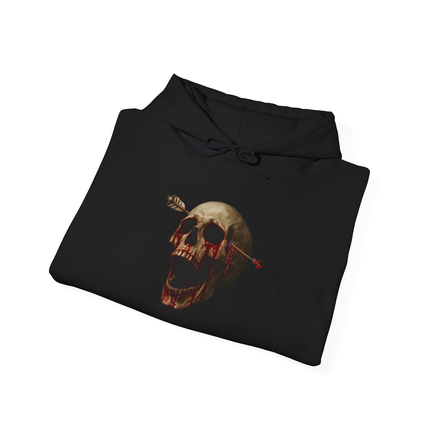 Skull Art Hoodie - Unisex Heavy Blend Sweatshirt, Grunge Style, Streetwear Apparel, Halloween Fashion, Unique Gift Idea
