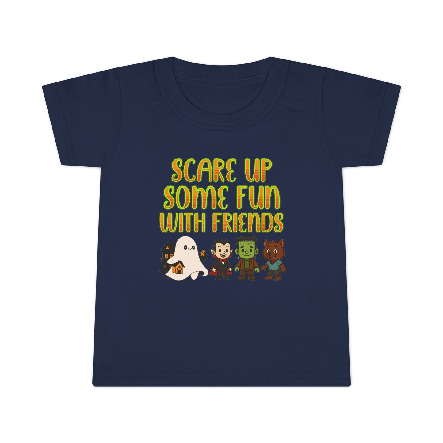 Toddler Halloween T-shirt, Fun Ghost & Monster Design, Kids Costume Shirt, Perfect for Halloween Parties, Spooky Playdates