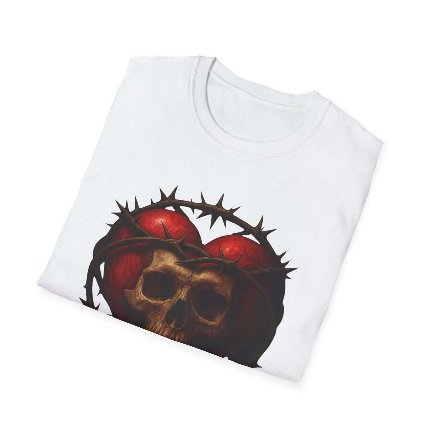 Gothic Heart Skull T-Shirt, Unisex Tee, Alternative Fashion, Edgy Gift, Halloween Outfit, Casual Streetwear