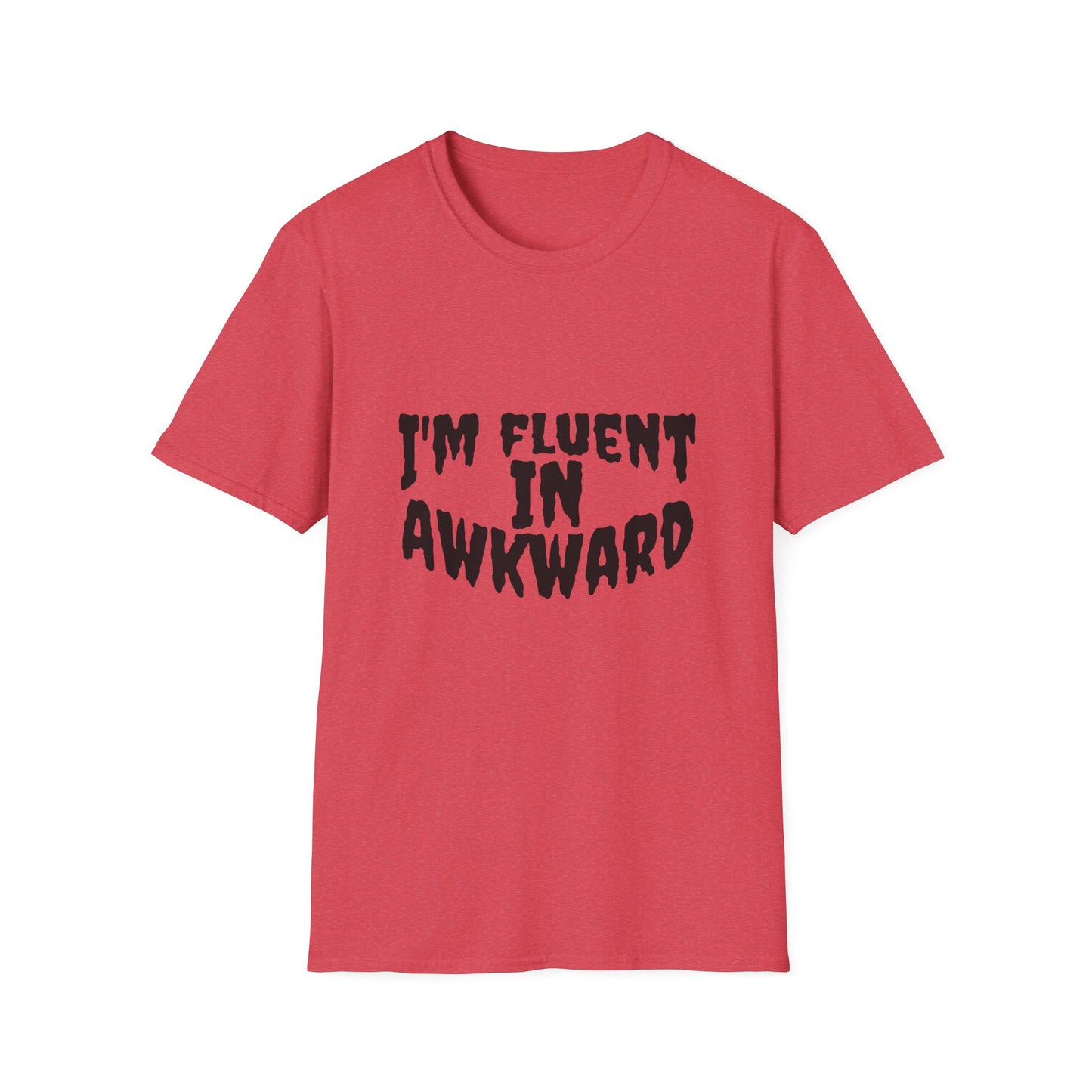 Fluent in Awkward Unisex Softstyle T-Shirt | Funny Graphic Tee, Casual Wear, Gift for Friends, Memes, Humor Apparel