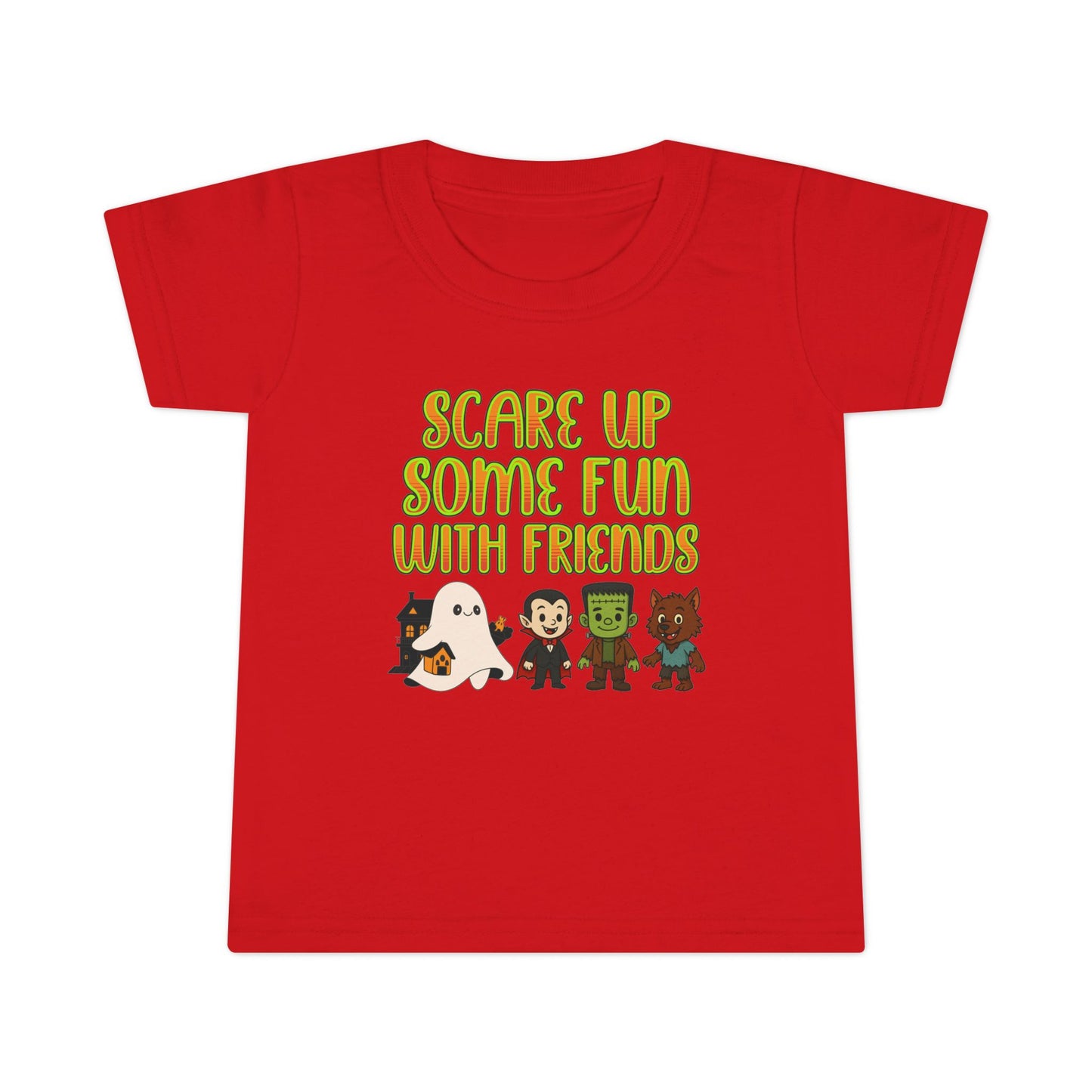 Toddler Halloween T-shirt, Fun Ghost & Monster Design, Kids Costume Shirt, Perfect for Halloween Parties, Spooky Playdates