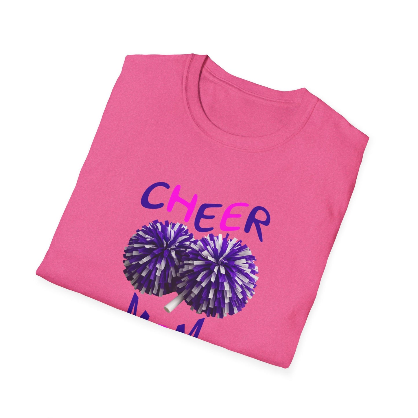Cheer Mom Unisex Softstyle T-Shirt | Cheerleading Gift, Sportswear, Team Spirit Shirt, Mom Apparel, Fan Merchandise
