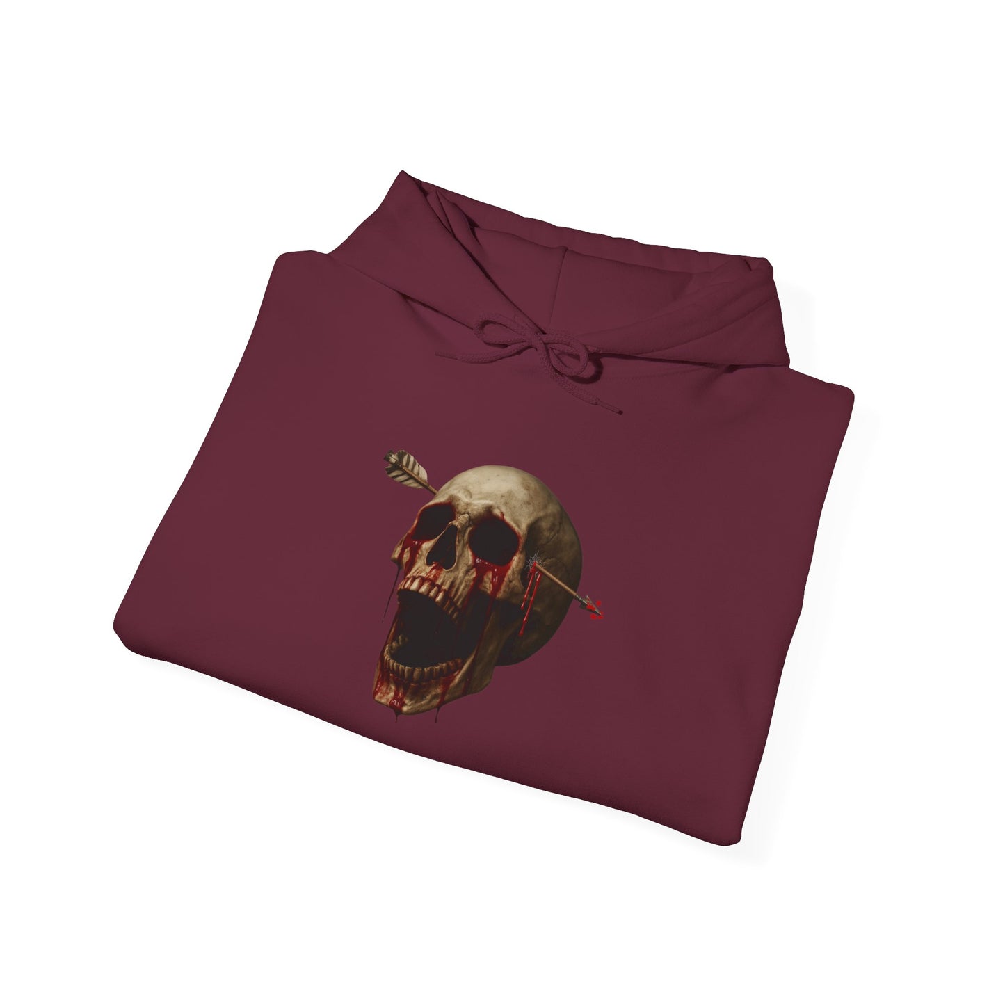 Skull Art Hoodie - Unisex Heavy Blend Sweatshirt, Grunge Style, Streetwear Apparel, Halloween Fashion, Unique Gift Idea