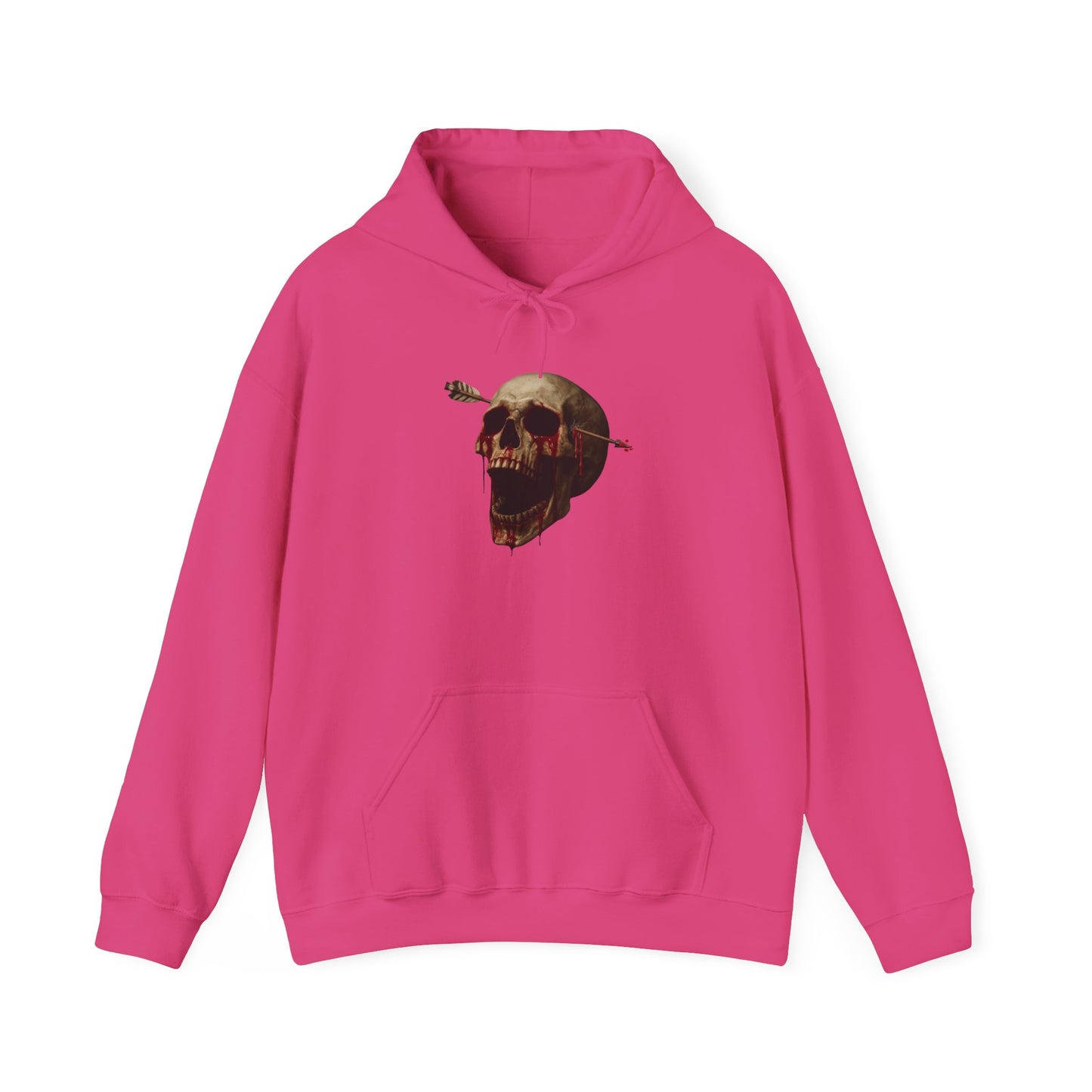 Skull Art Hoodie - Unisex Heavy Blend Sweatshirt, Grunge Style, Streetwear Apparel, Halloween Fashion, Unique Gift Idea