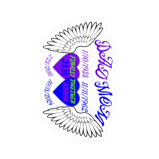 Personalized Memorial Kiss-Cut Vinyl Decals for Family Tribute, Custom Name Stickers, Remembrance Stickers, Funeral Decor, Memory Wall Art