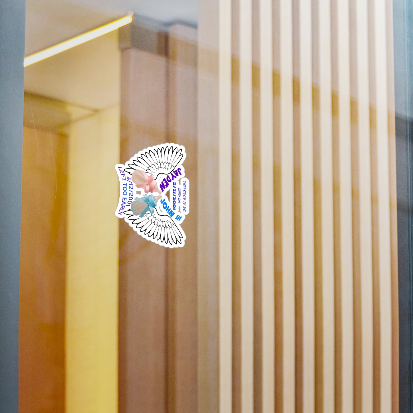 Memorial Kiss-Cut Vinyl Decals, Remembrance Stickers, Baby Tribute Decals, Angel Wing Decals, Custom Vinyl Stickers