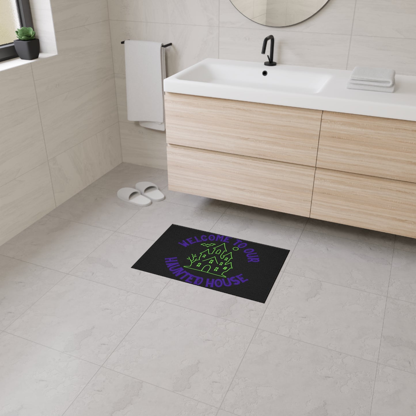 Spooky Halloween Floor Mat, Welcome to Our Haunted House Entryway Rug, Holiday Decor, Seasonal Home Decoration, Halloween Gift Idea, [...]