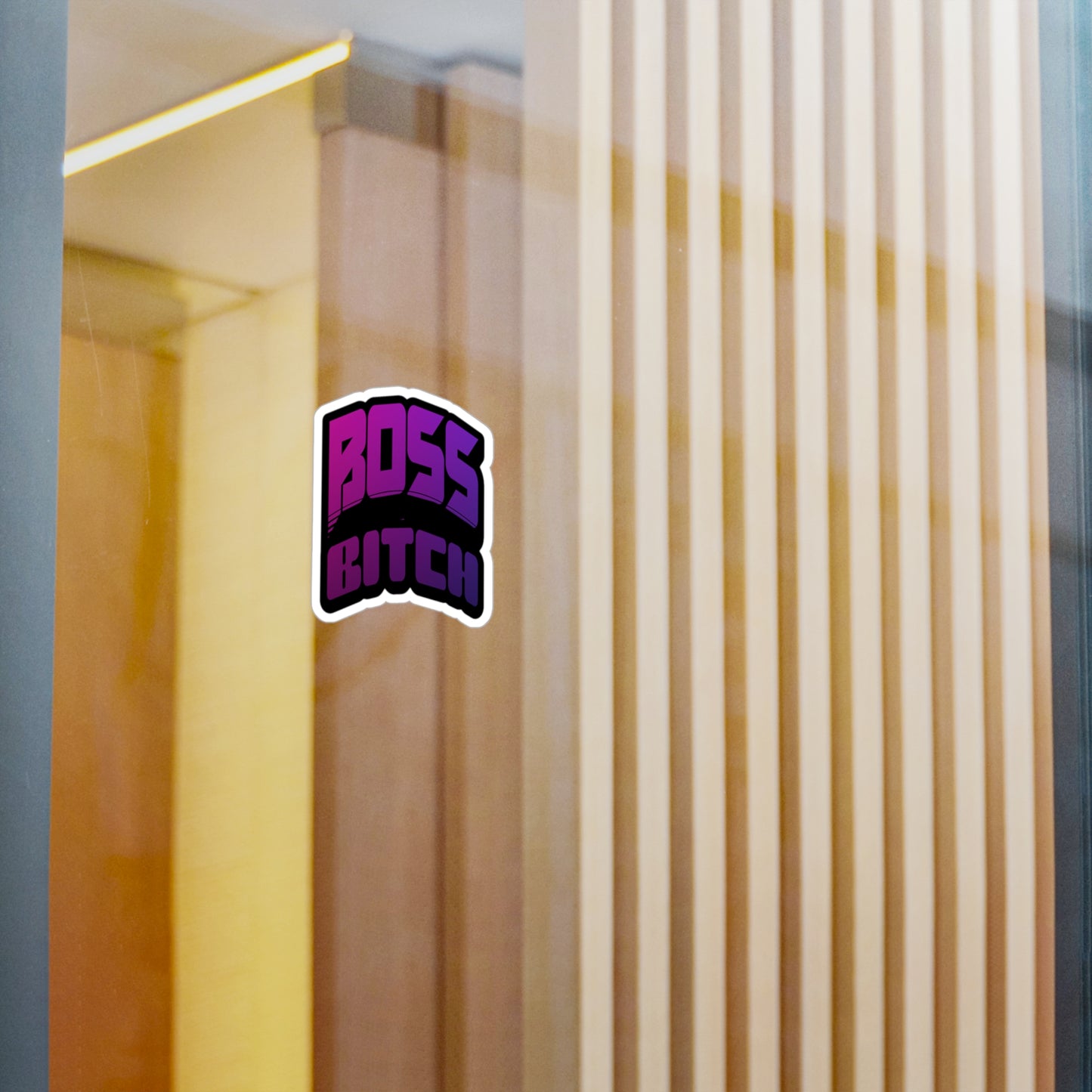 Bold Boss Bitch Kiss-Cut Vinyl Decal, Empowering Sticker for Laptops, Mugs, Notebooks, Car Decoration, Gift for Strong Women