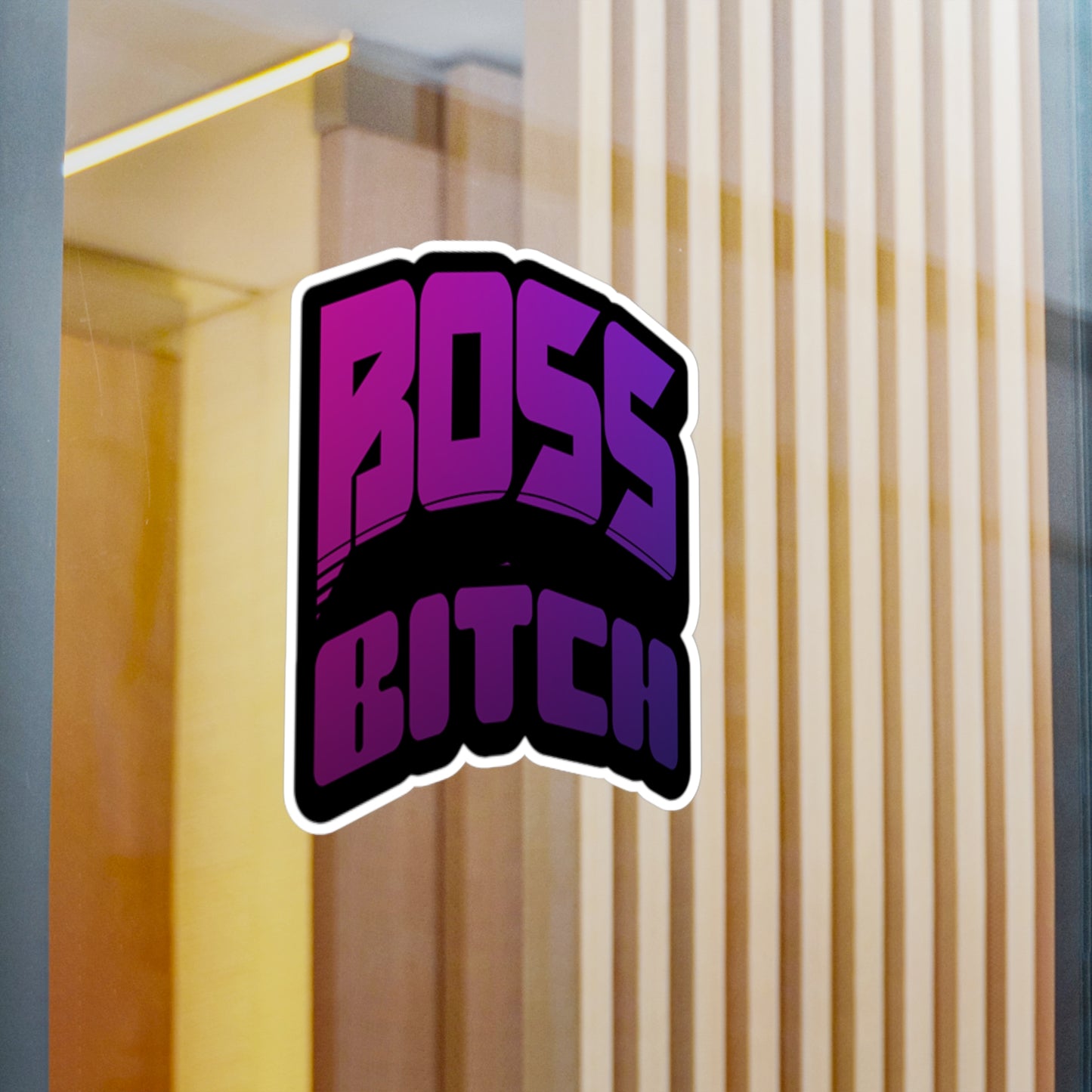 Bold Boss Bitch Kiss-Cut Vinyl Decal, Empowering Sticker for Laptops, Mugs, Notebooks, Car Decoration, Gift for Strong Women