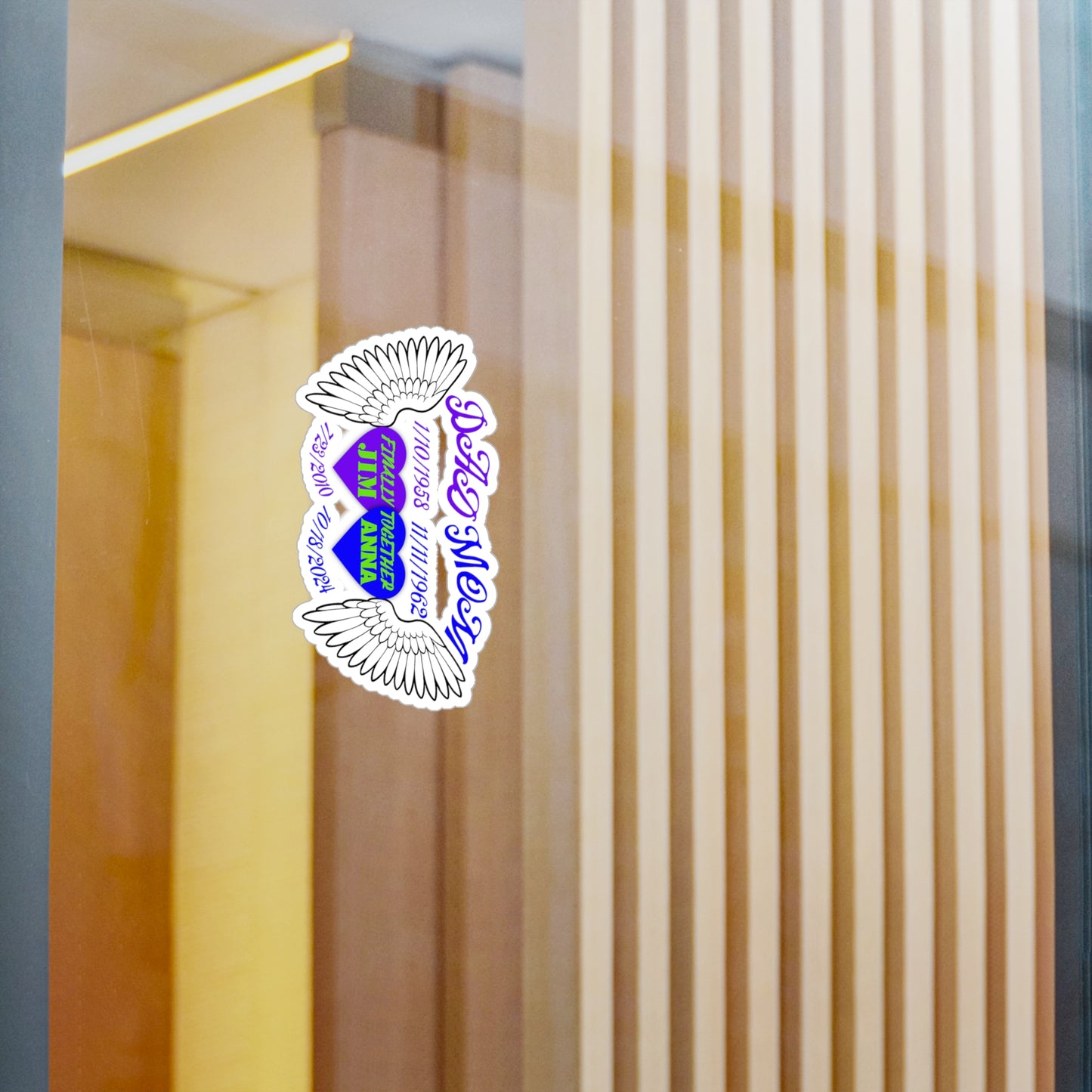 Memorial Family Decals for Window or Wall | Remembrance Stickers with Angel Wings | Personalized Tribute Decor | Custom Vinyl Decal