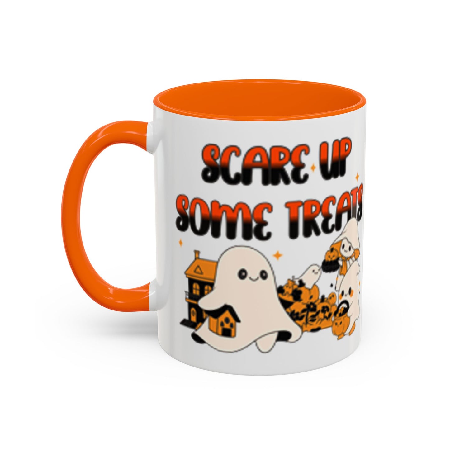 Halloween Ghost Treats Mug, Scare Up Some Treats Coffee Cup, Spooky Gift for Haunted House Lovers, Fall Decor, Fun Halloween Kitchenware