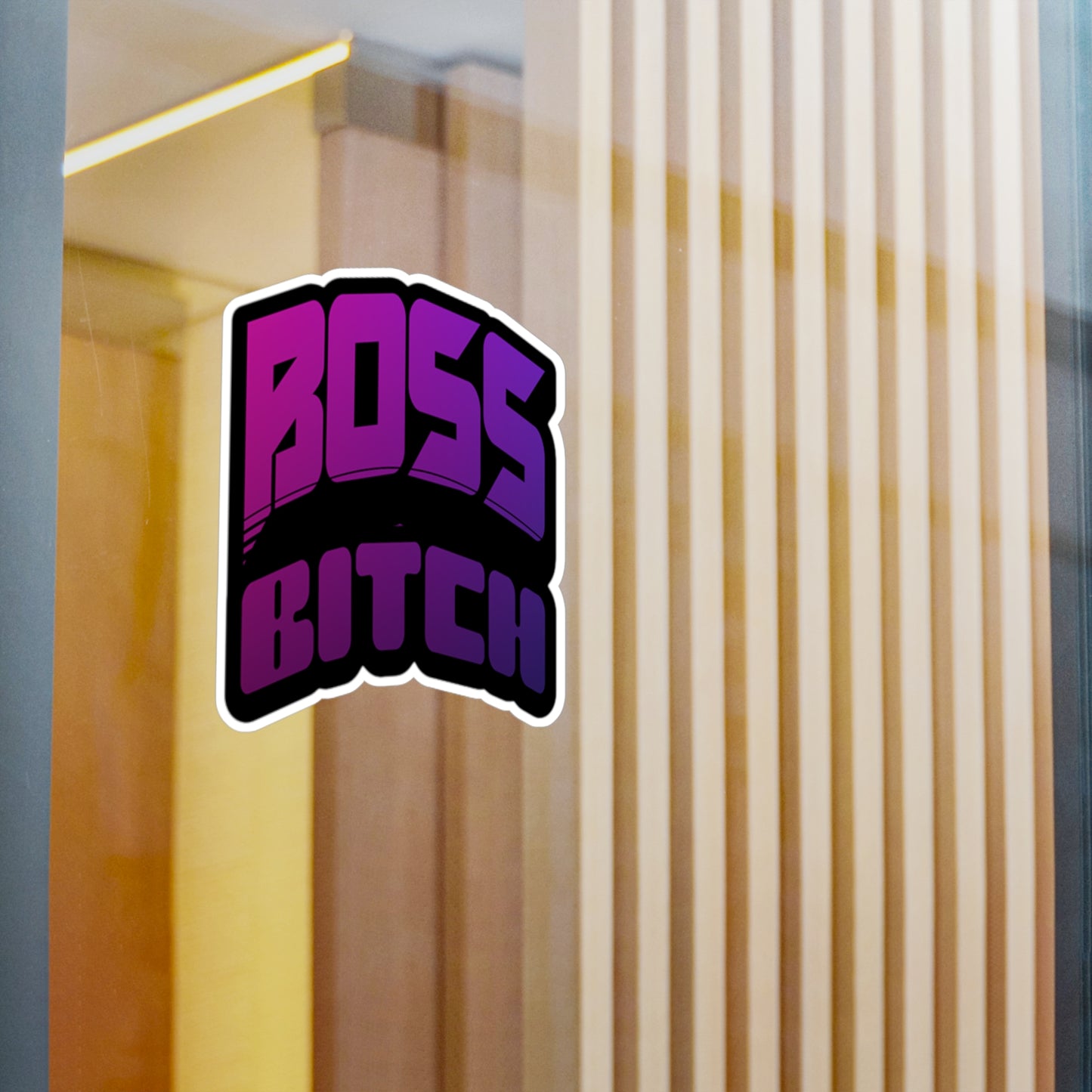 Bold Boss Bitch Kiss-Cut Vinyl Decal, Empowering Sticker for Laptops, Mugs, Notebooks, Car Decoration, Gift for Strong Women