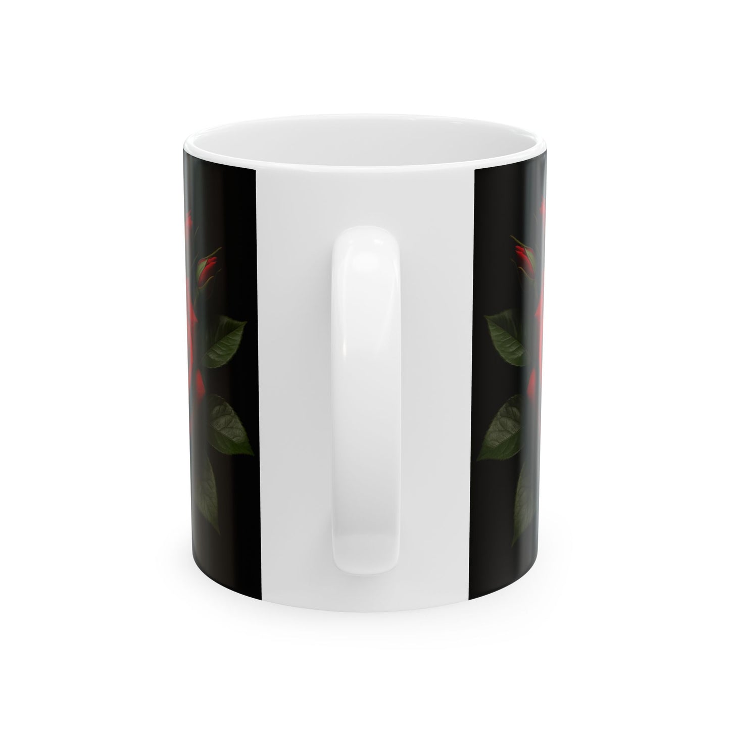 Elegant Floral Mug, Black and Red Rose Design, Perfect for Tea or Coffee Lovers, Gift for Her, Home Decor, Kitchen Accessory