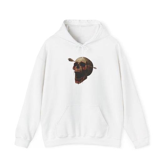 Skull Art Hoodie - Unisex Heavy Blend Sweatshirt, Grunge Style, Streetwear Apparel, Halloween Fashion, Unique Gift Idea