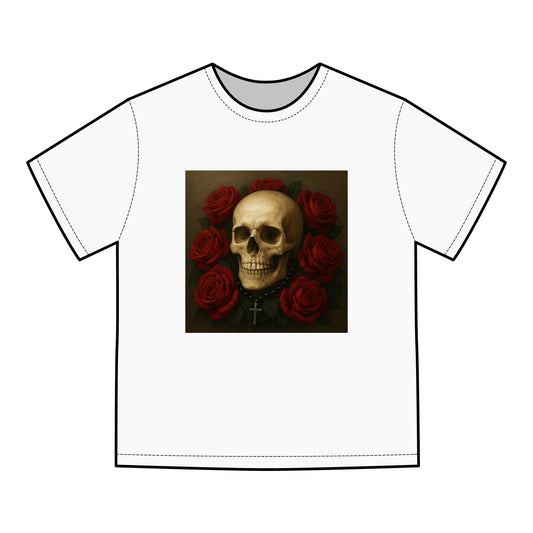 Skull & Roses T-Shirt for Everyday Style, Comfortable Tee for Gift, Festival Wear, Unisex Apparel, Graphic Tee